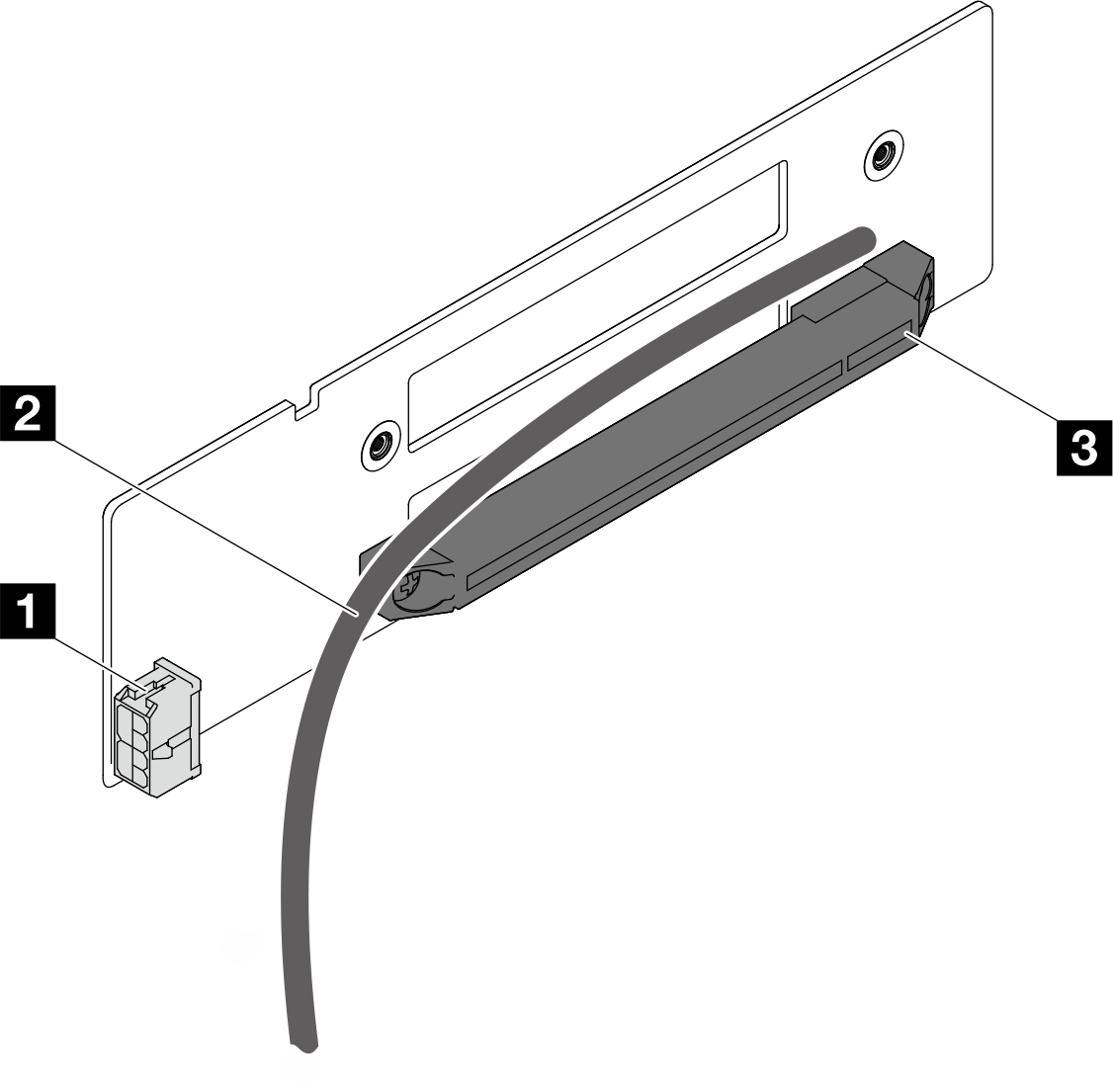 One-slot PCIe riser card connectors and cable