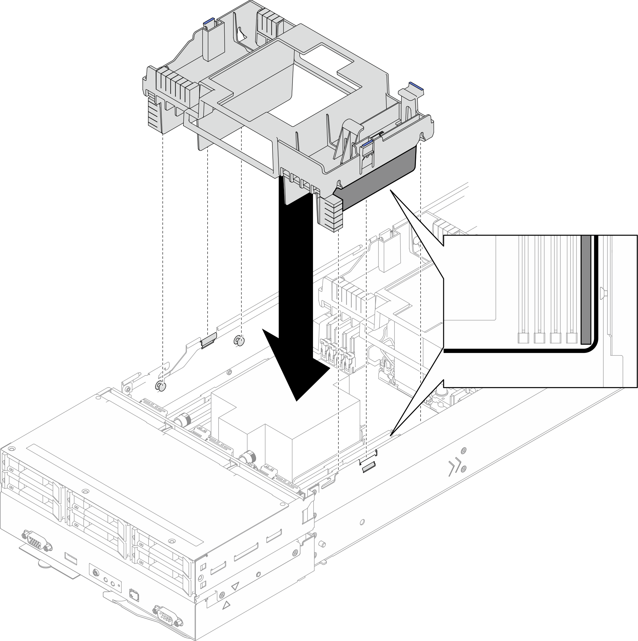 Front air baffle installation