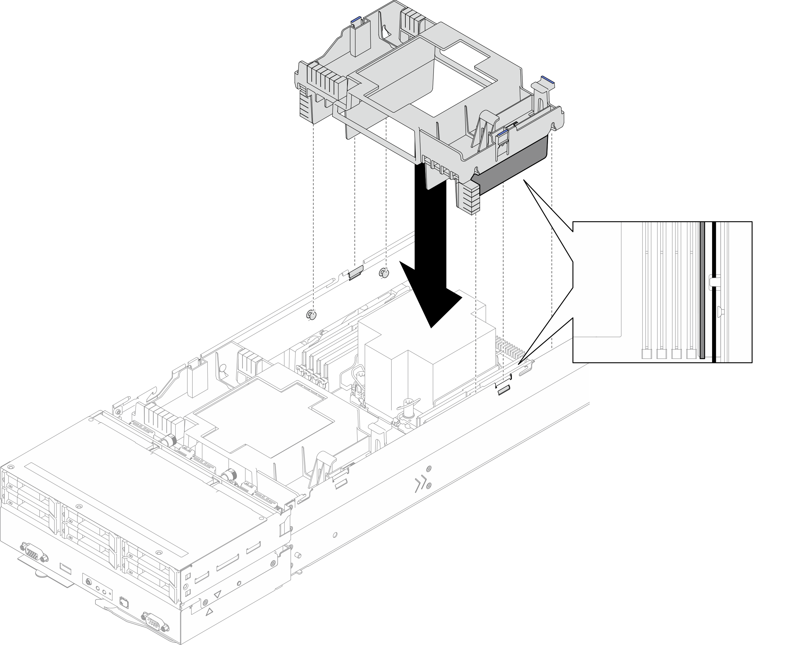 Rear air baffle installation