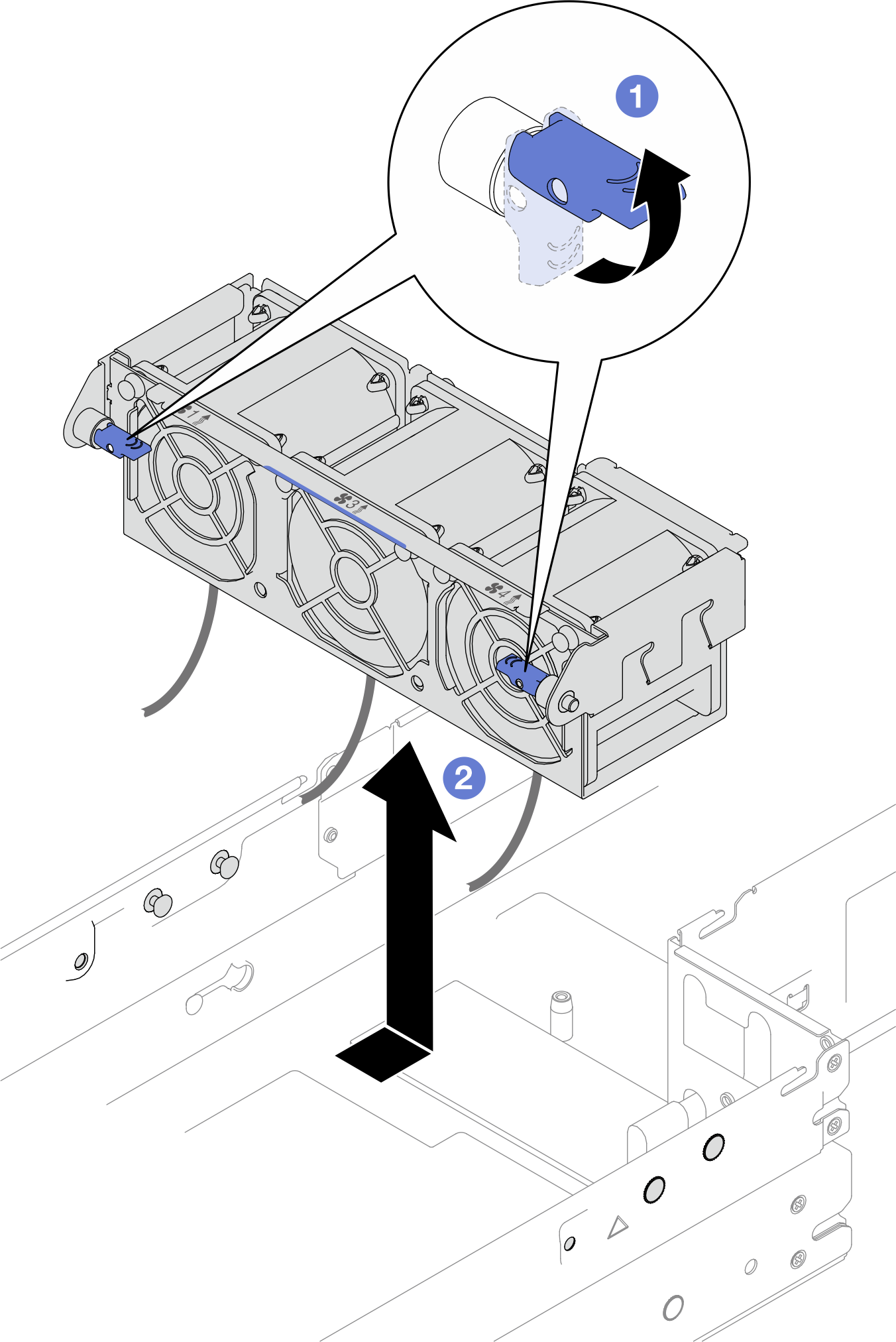 Hot-swap fan removal