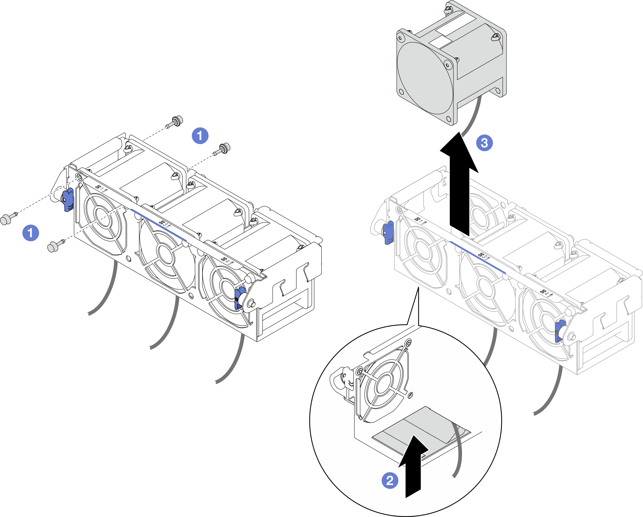 Hot-swap fan removal