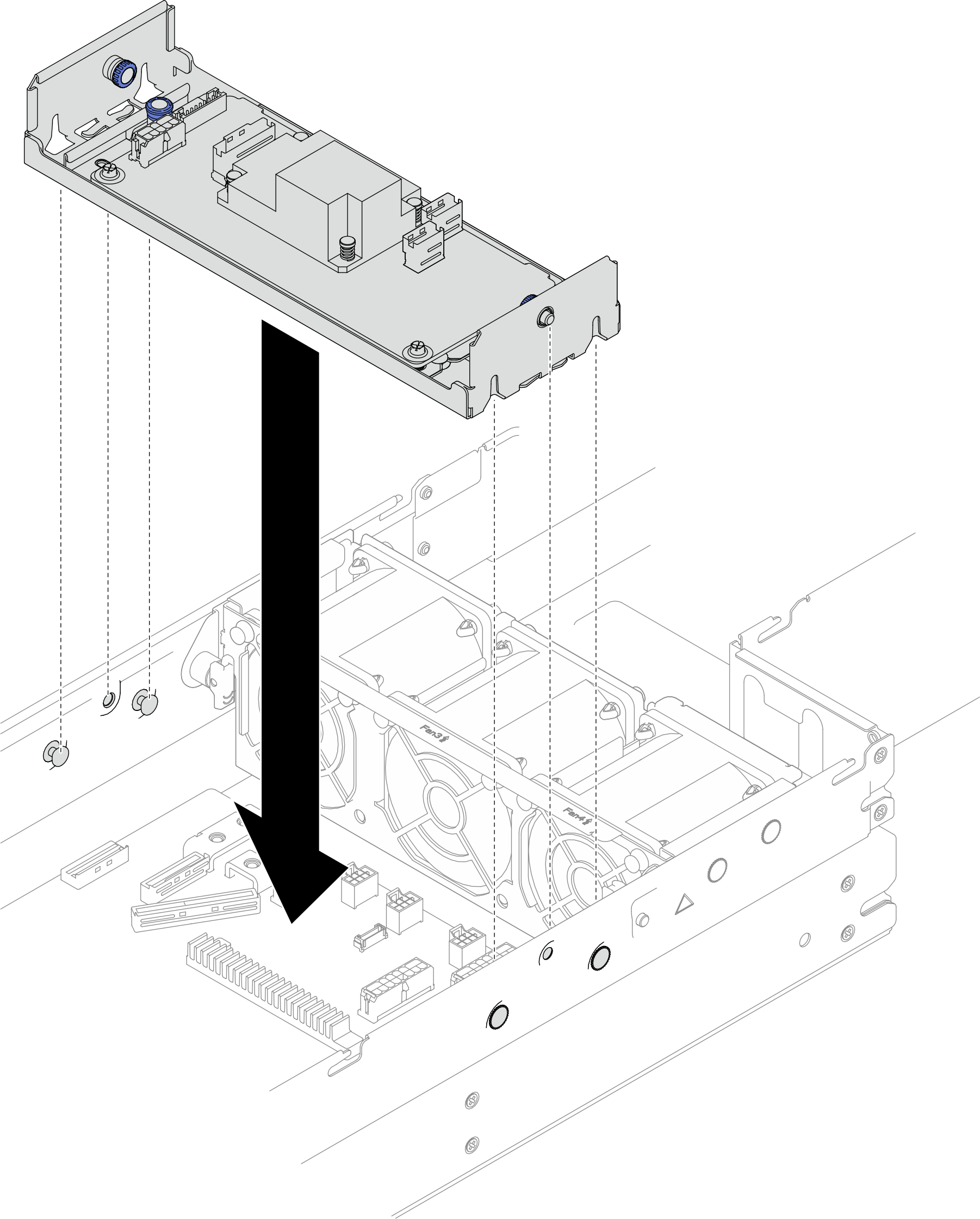 Internal CFF adapter tray installation