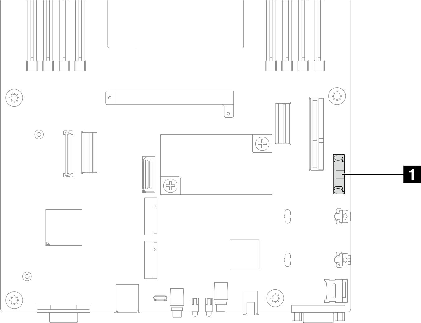 Location of the CMOS battery socket