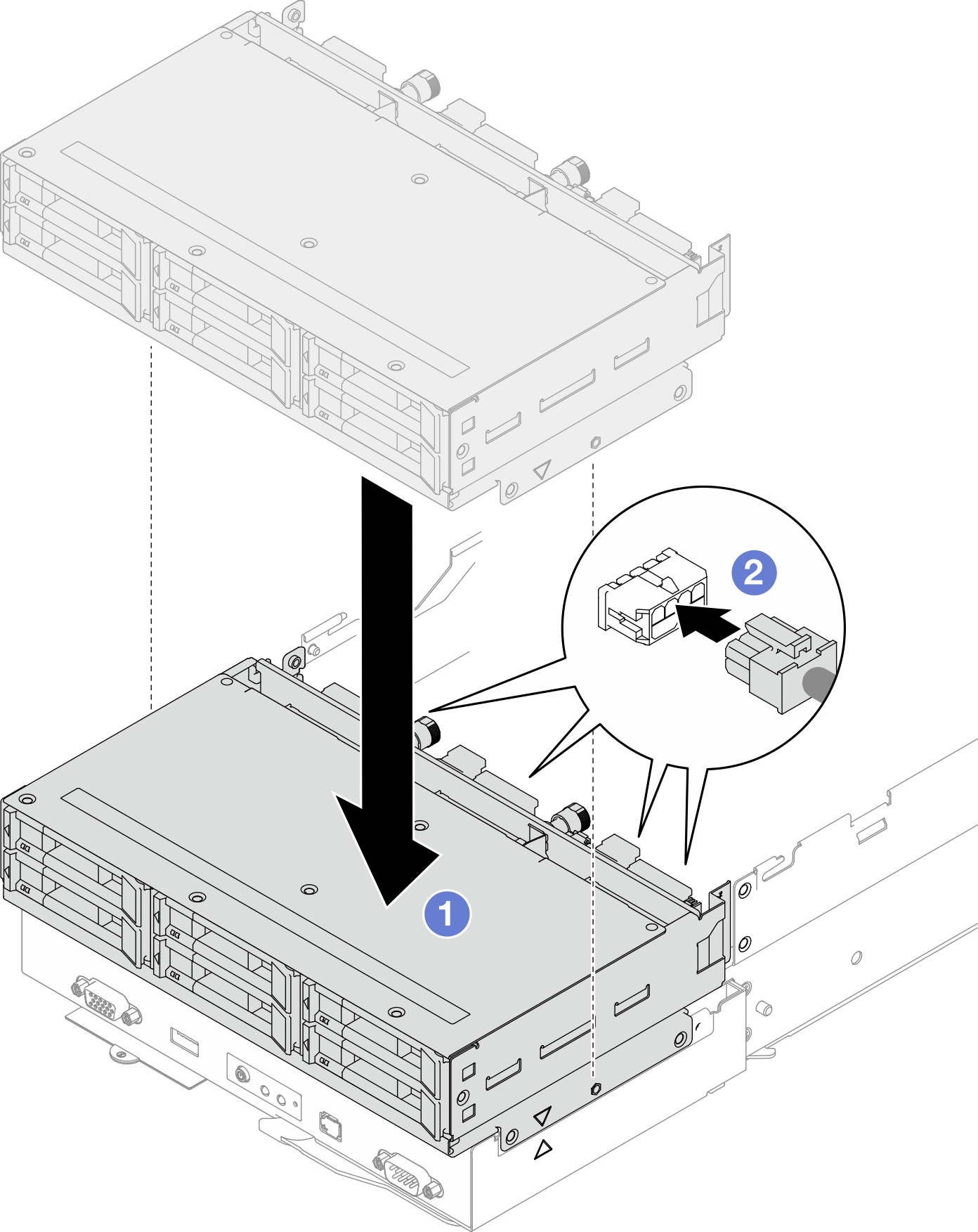 Installation of the drive cage assembly