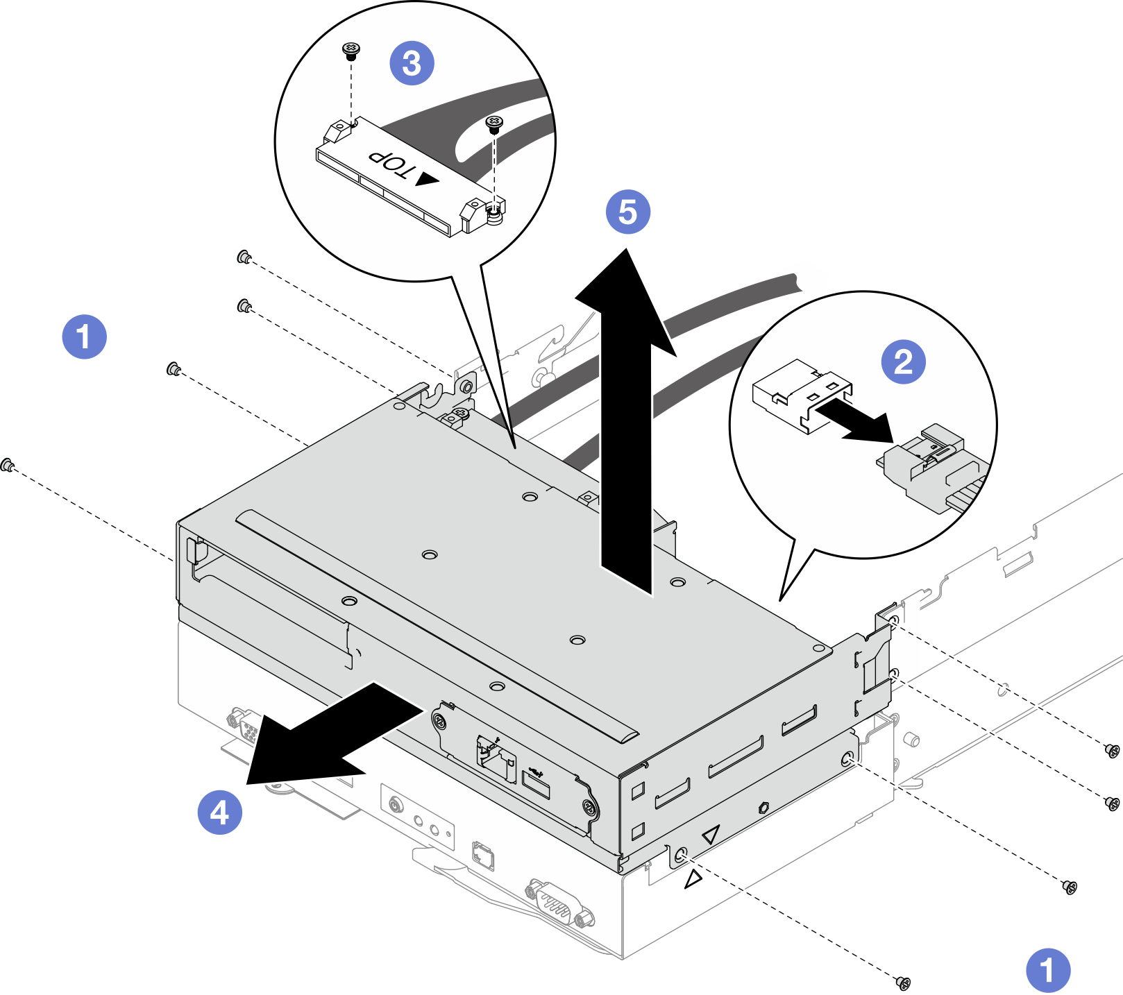 Removal of the front OCP cage