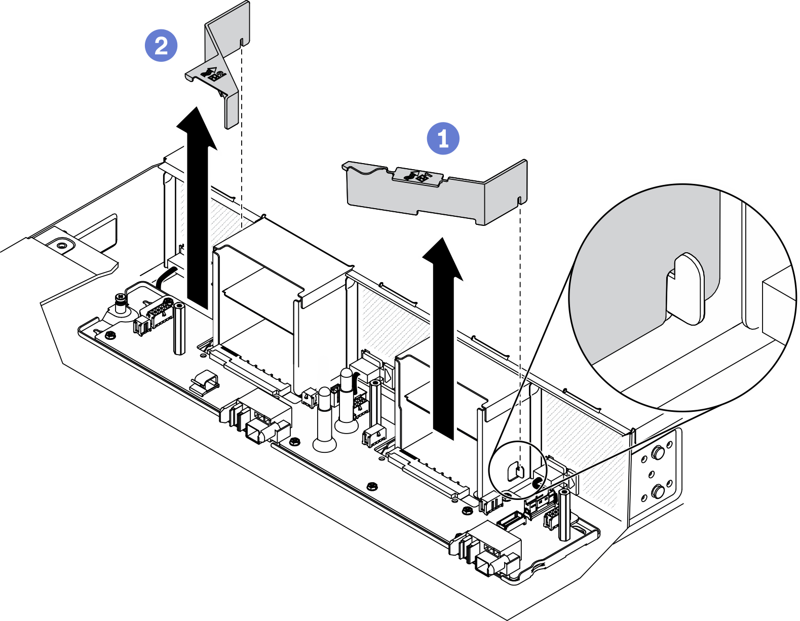 Enclosure air baffles removal