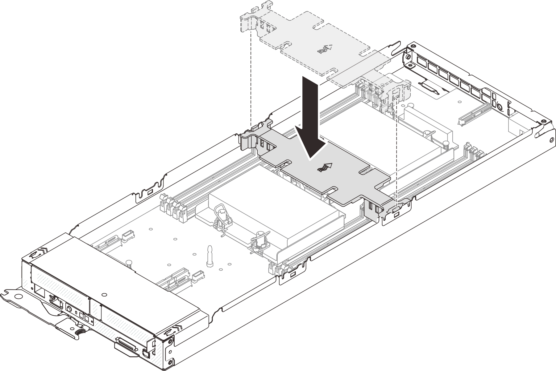 Middle air baffle installation