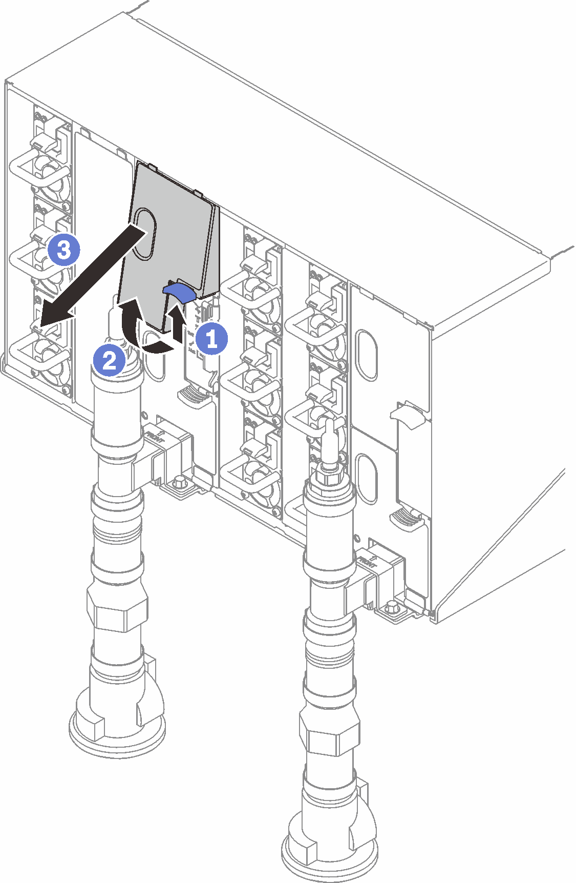 Upper EMC shield removal