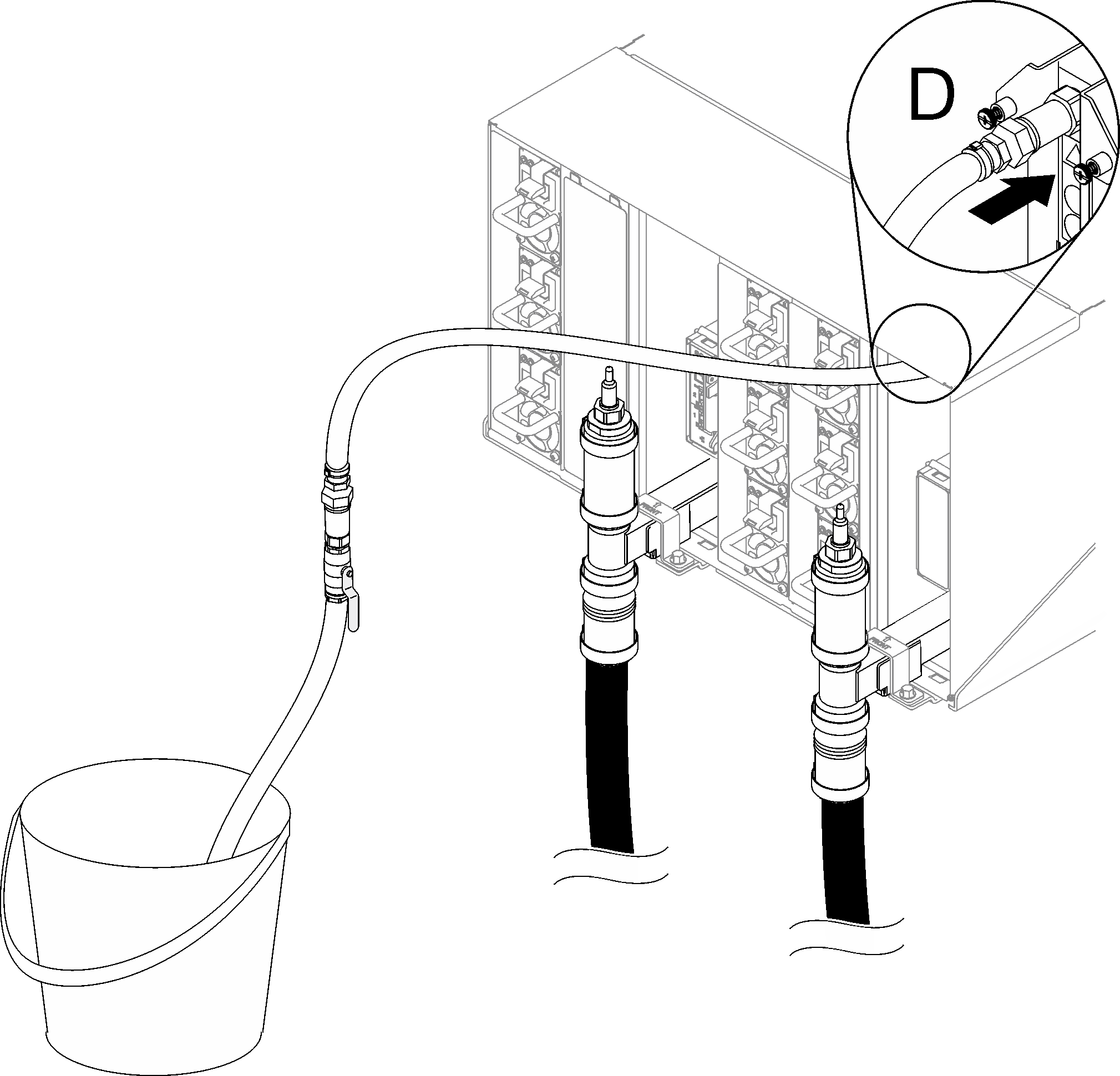 Hose assembly at Location D