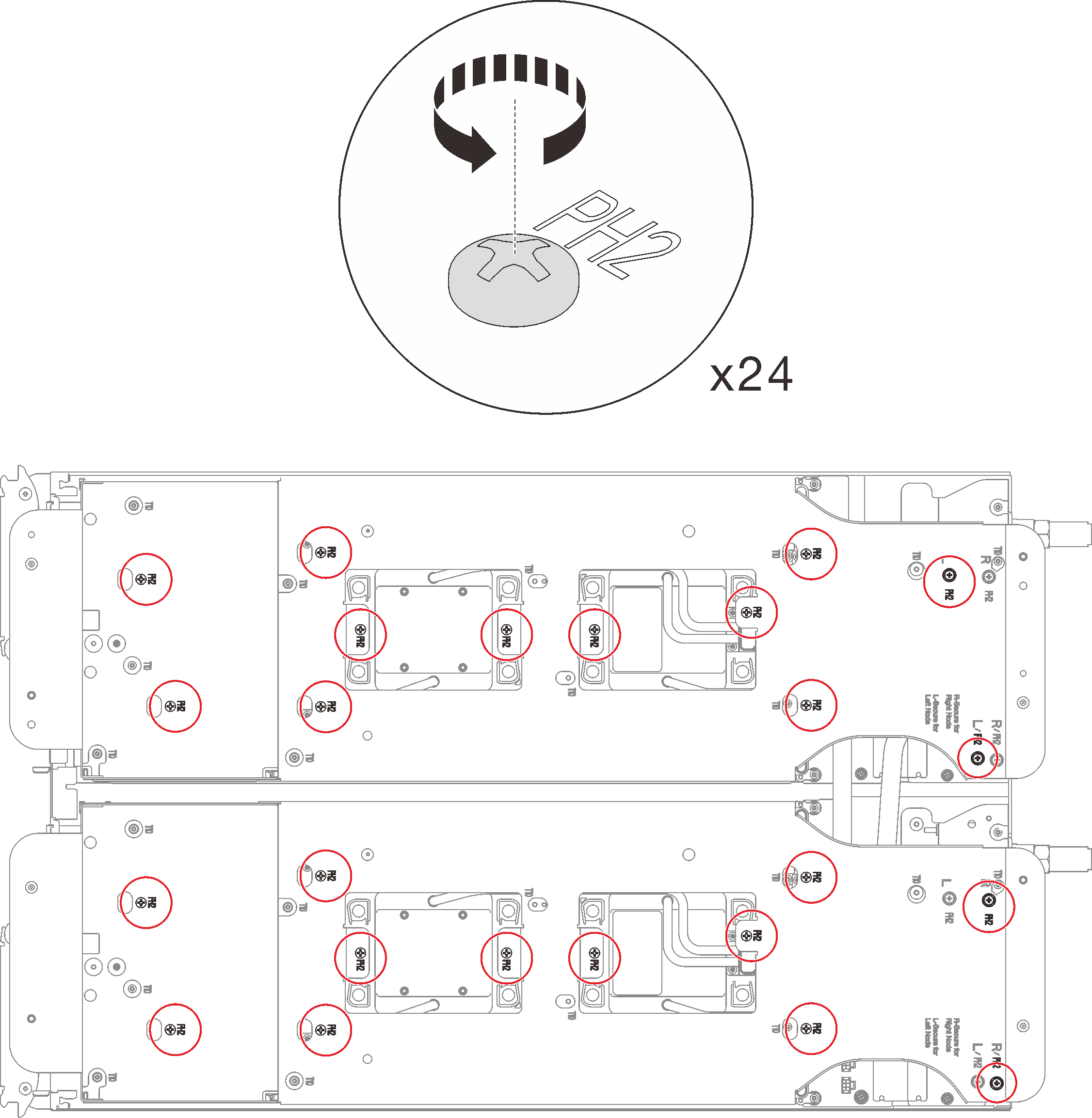 Loosening water loop carrier screws