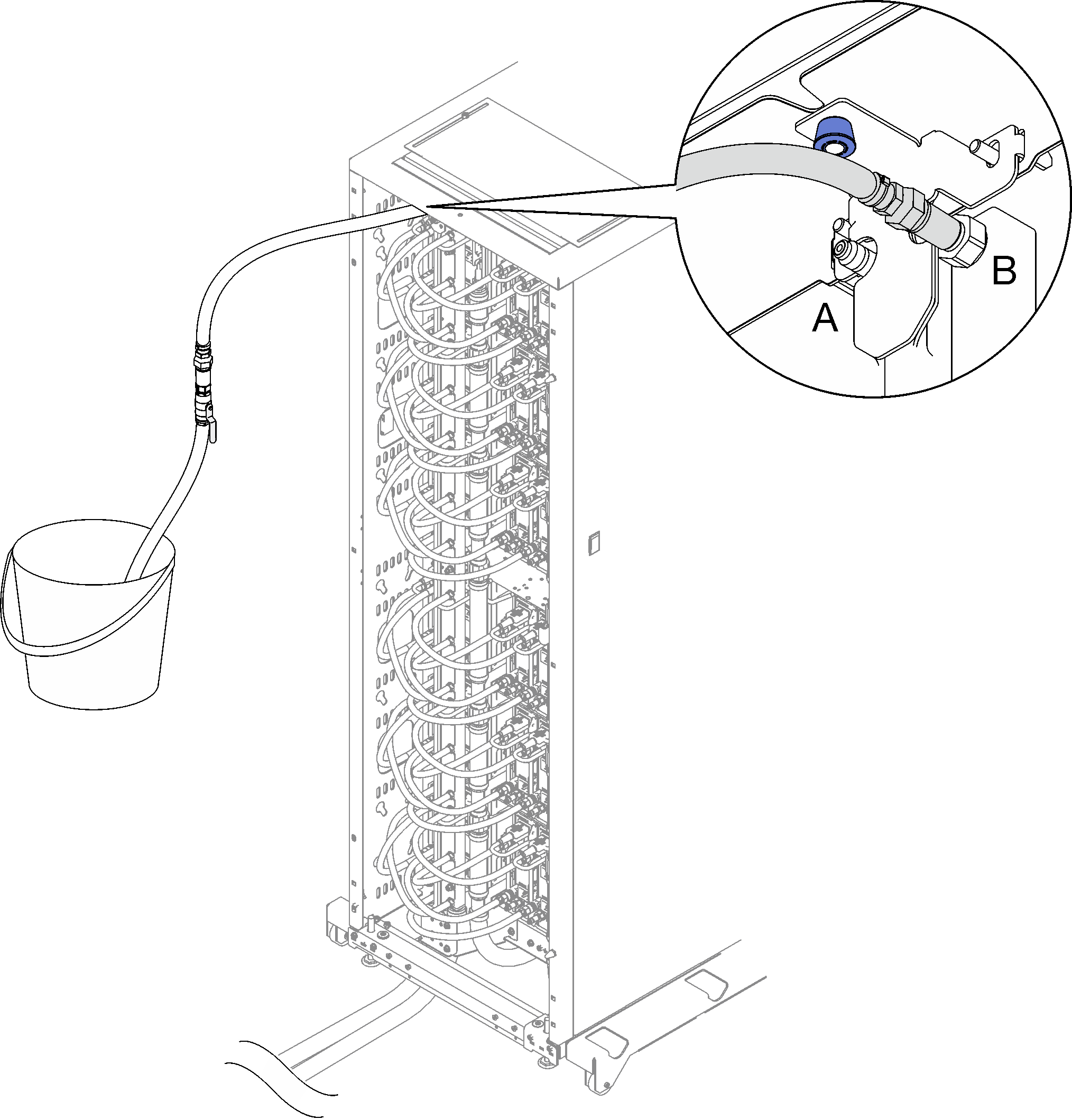 Hose assembly at Location B