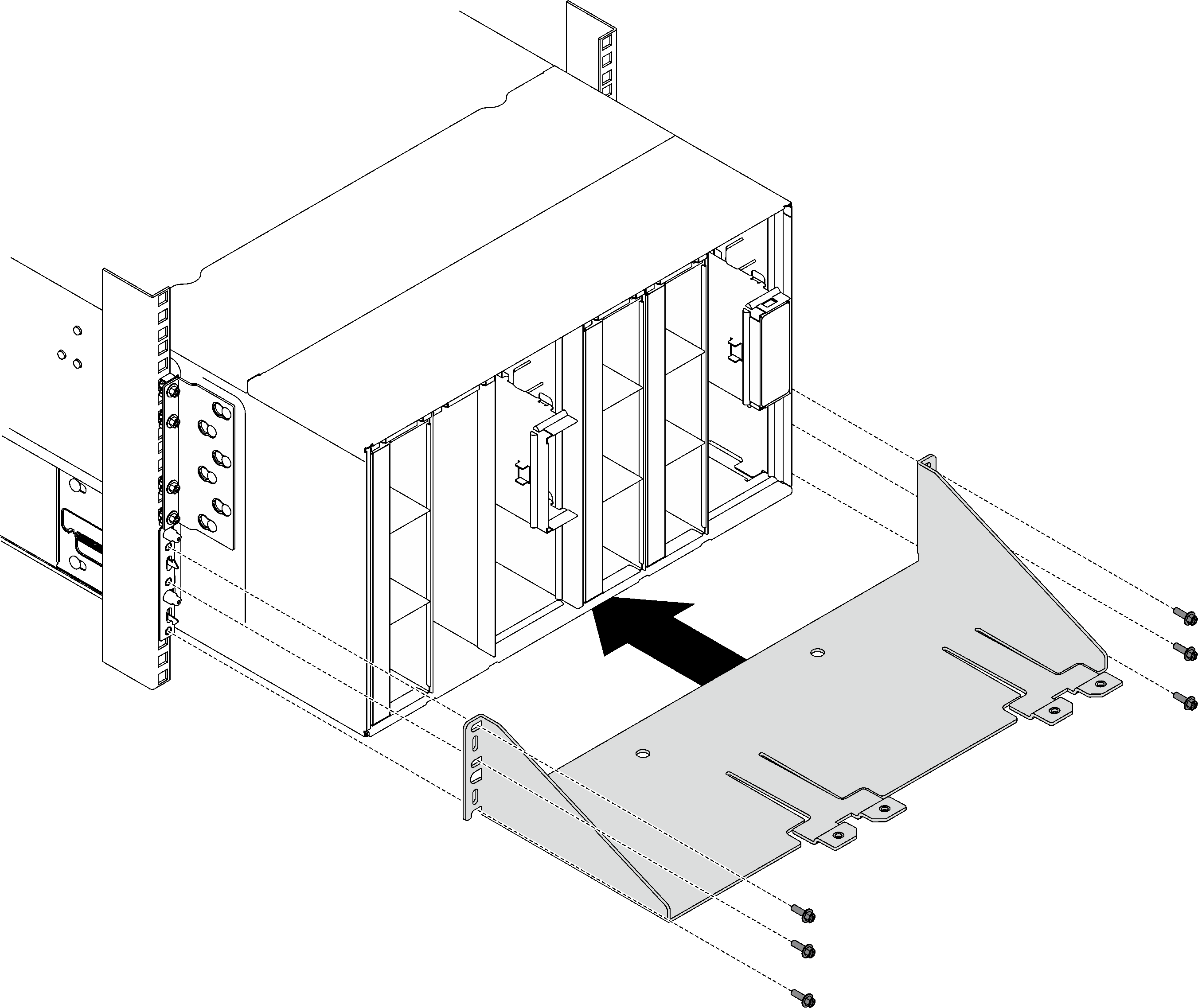 Shipping bracket installation