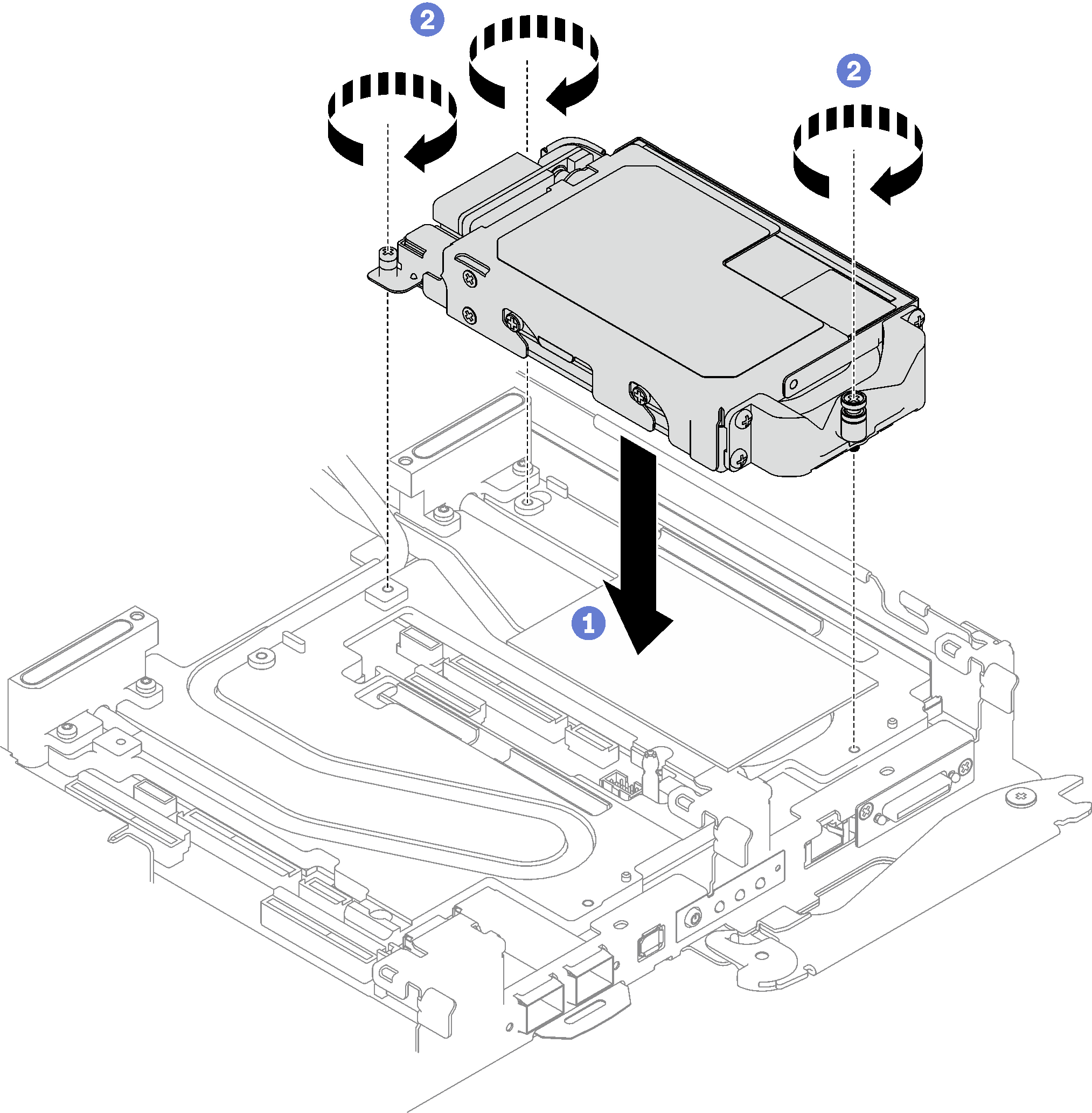 E3.s drive cage assembly installation