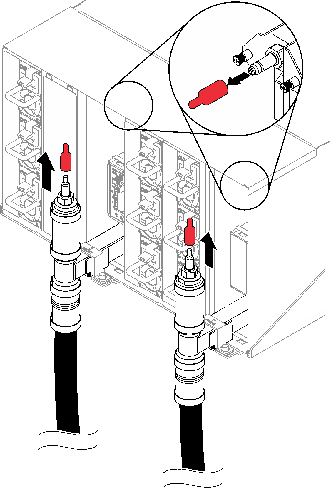 Quick connect plug covers removal