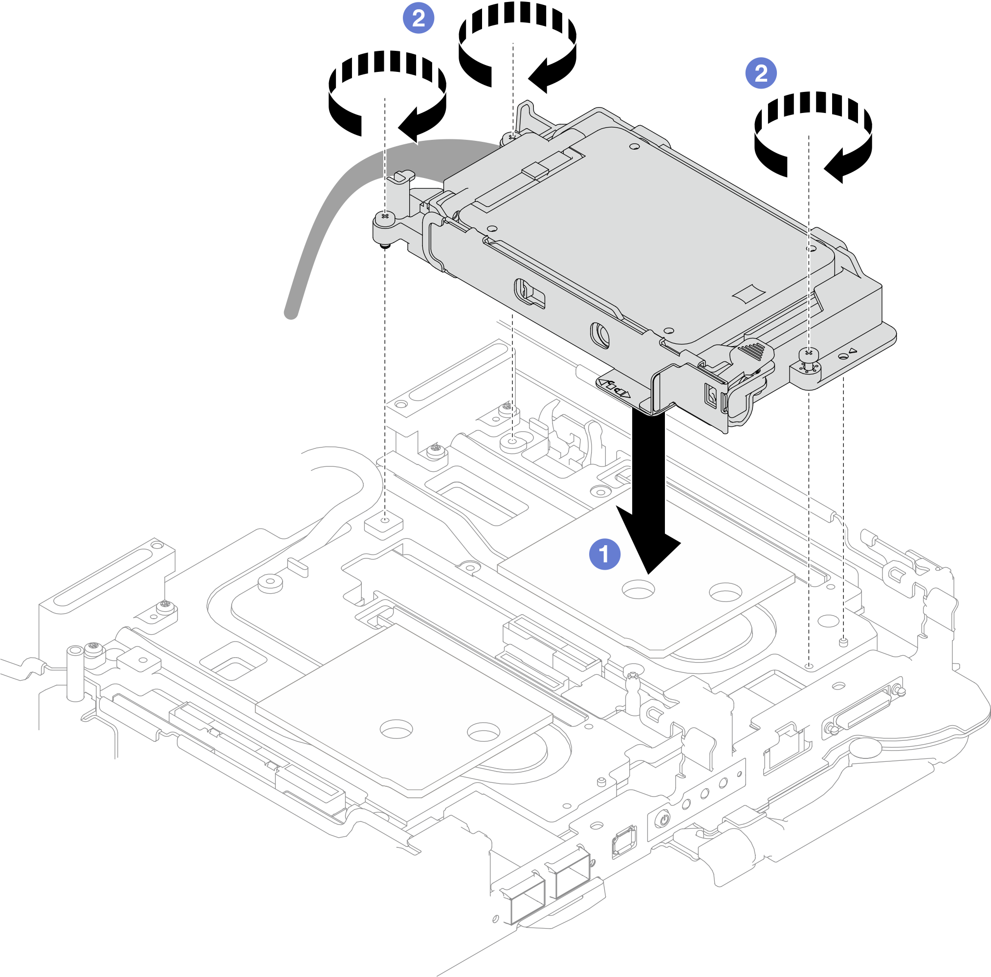 7mm NVMe drive cage assembly installation