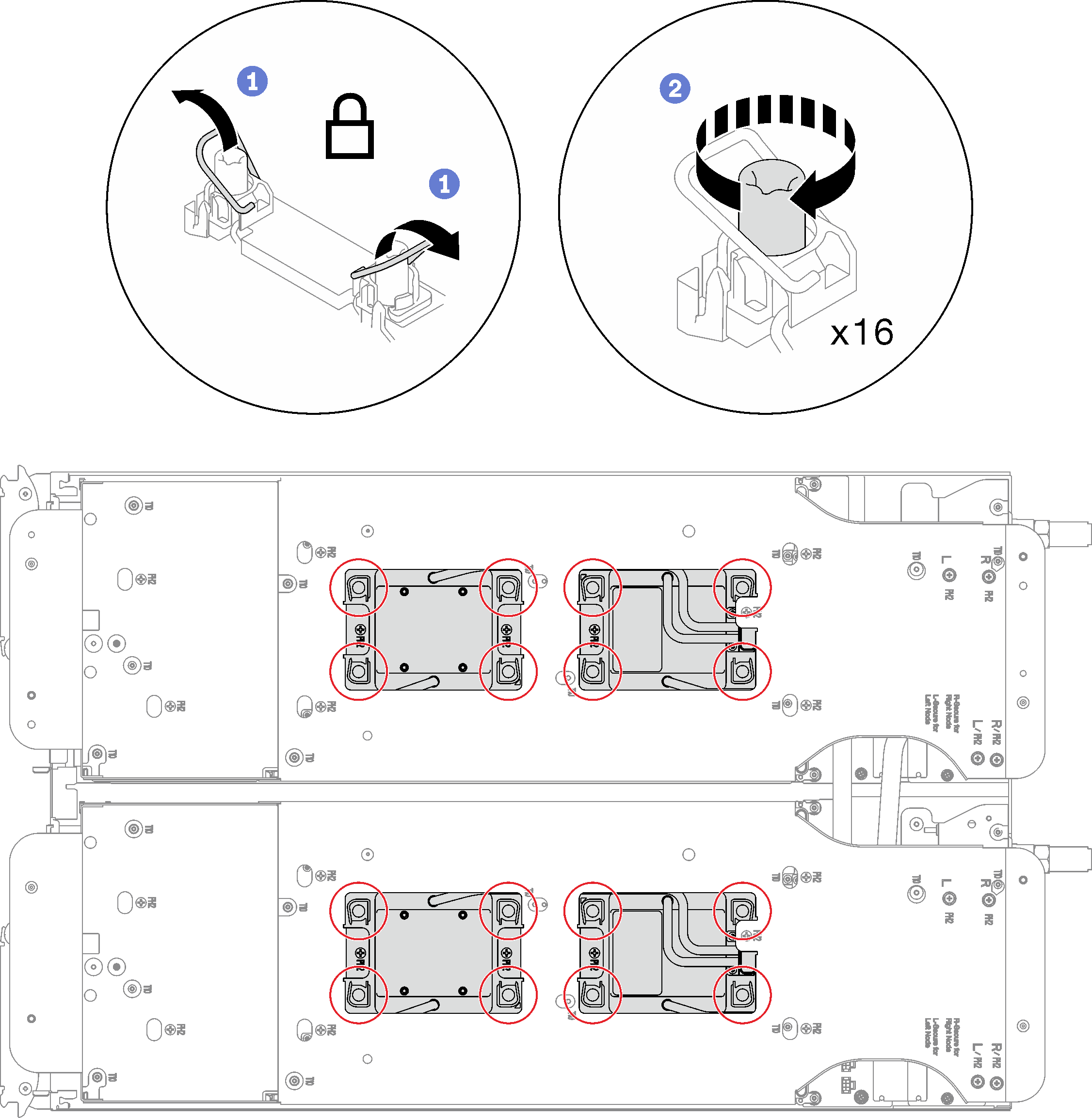 Securing Torx T30 captive screws