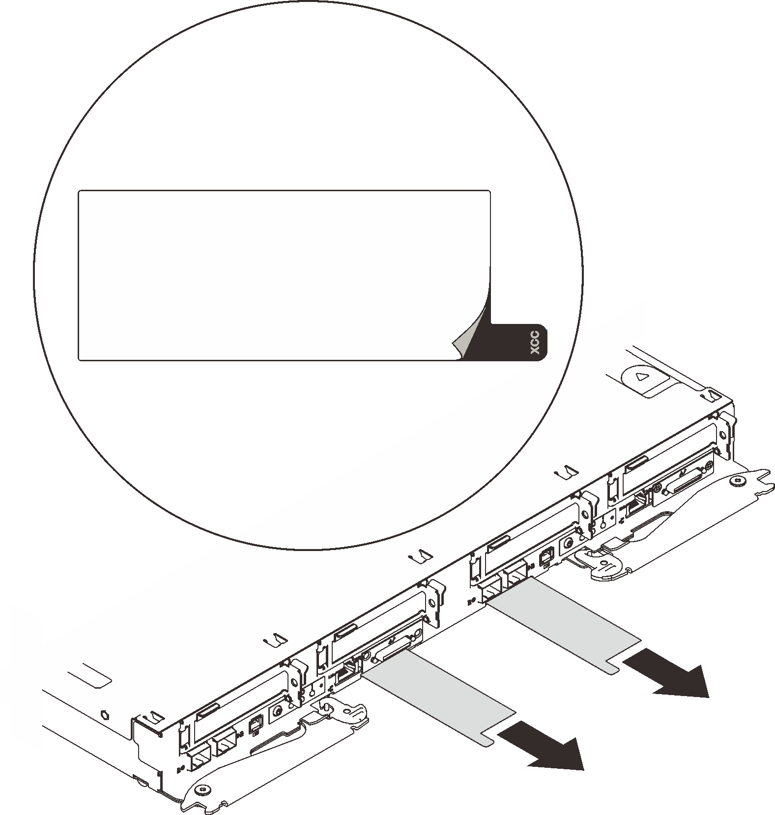 Lenovo XClarity Controller network access label on the pull-out information tab