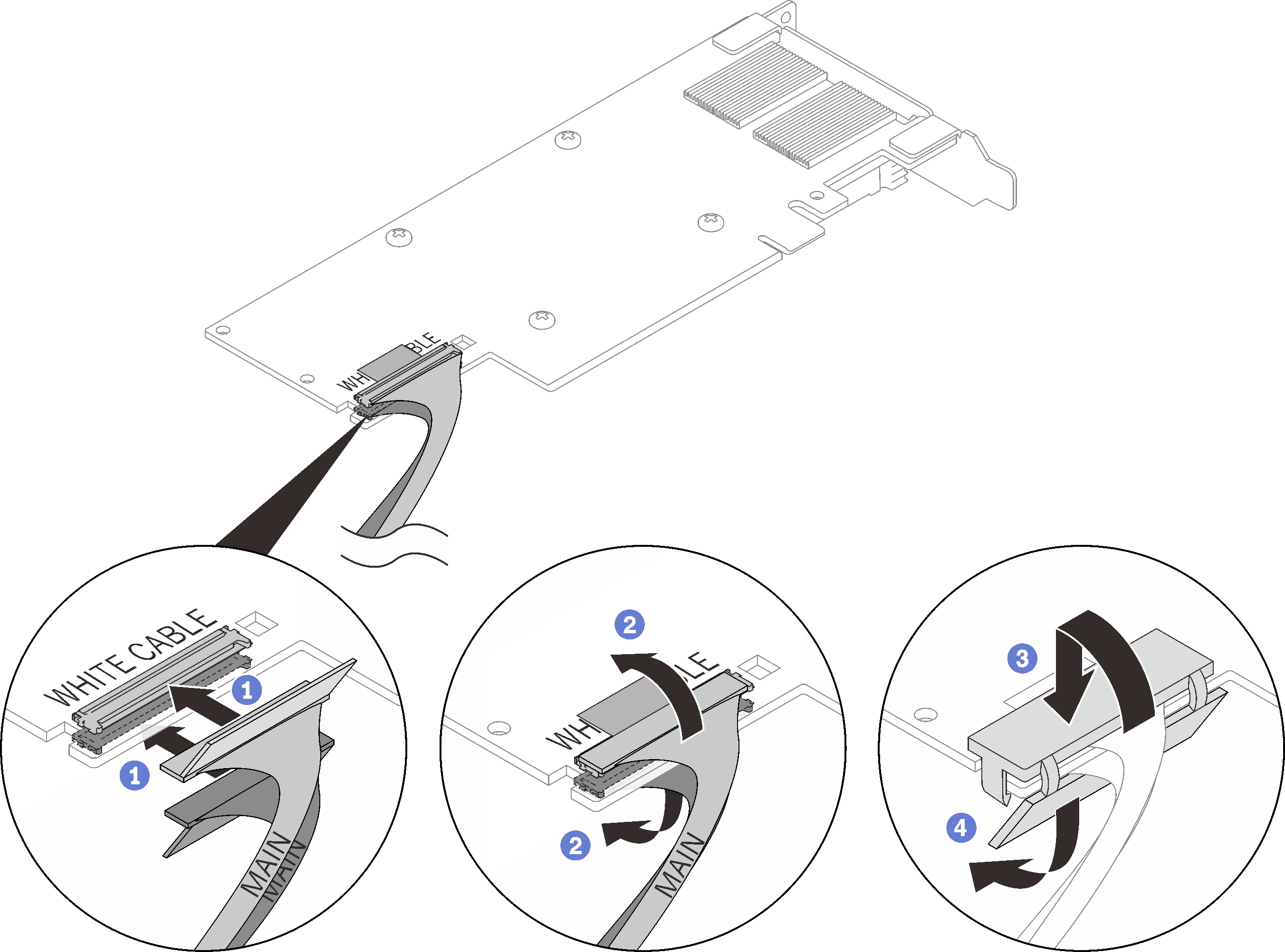 PCIe adapter cable installation