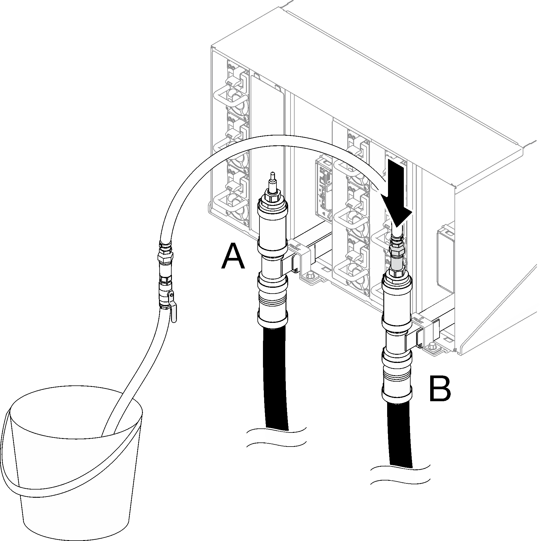 Hose assembly at Location B