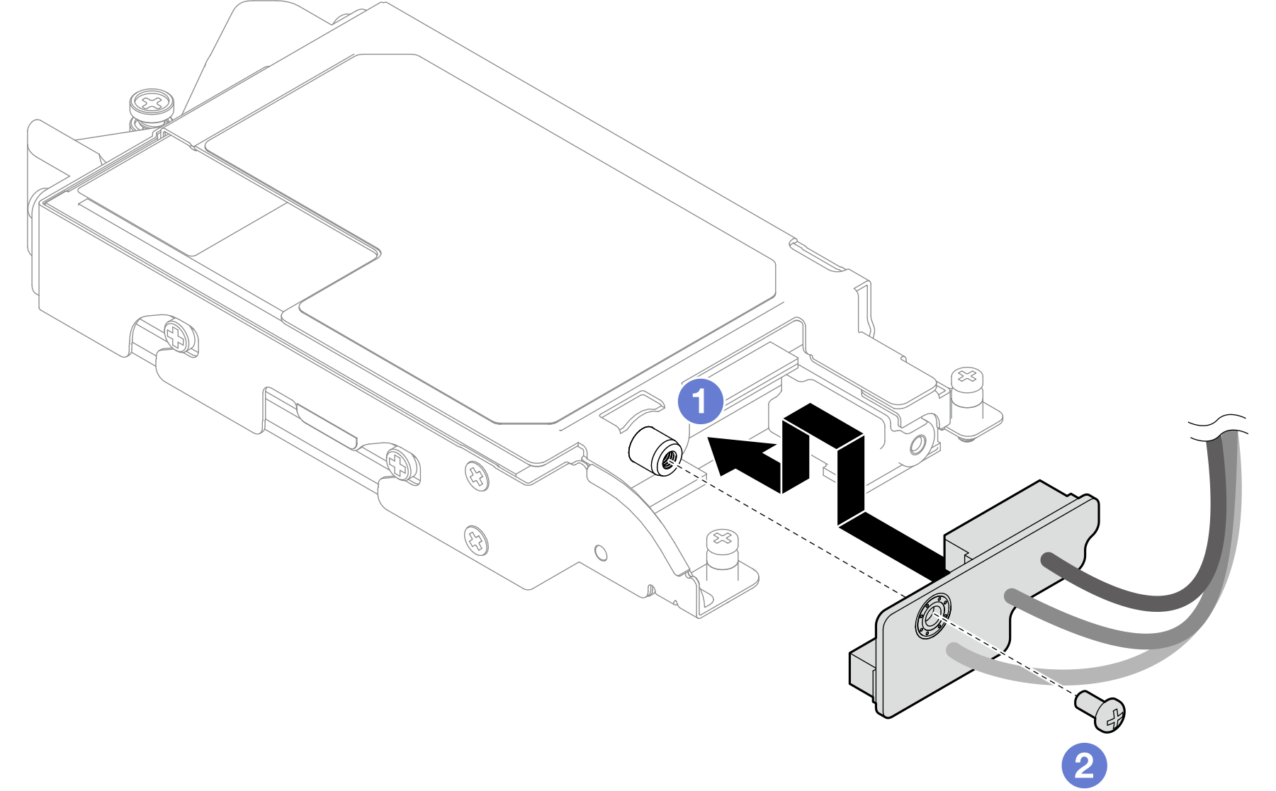 E3.S cable-ended backplane installation