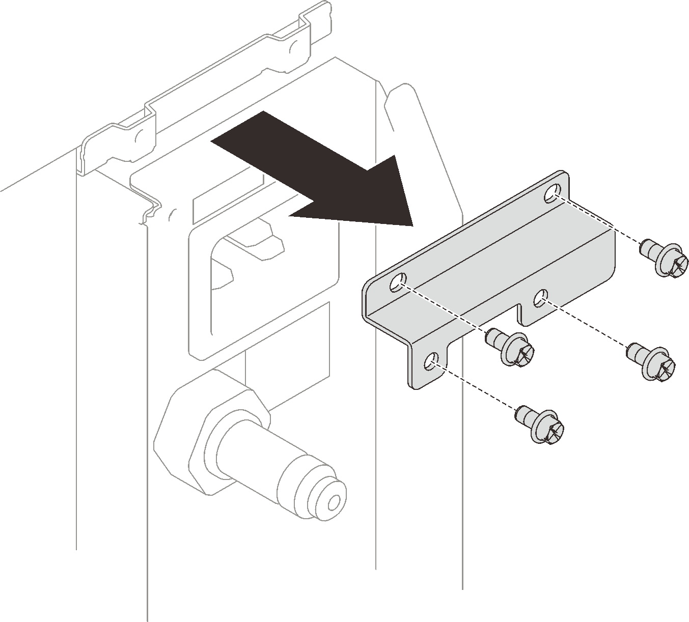 DWC PSU shipping bracket removal