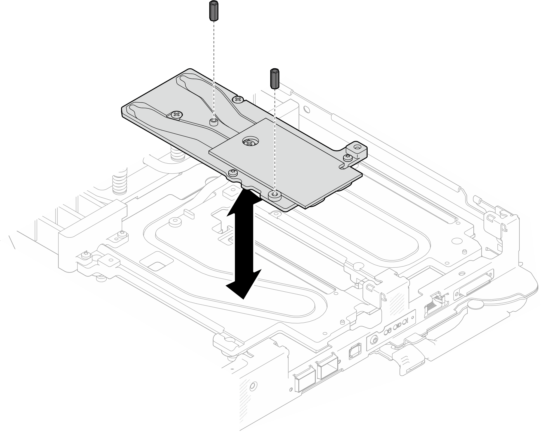 OSFP module conduction plate Hex screws installation