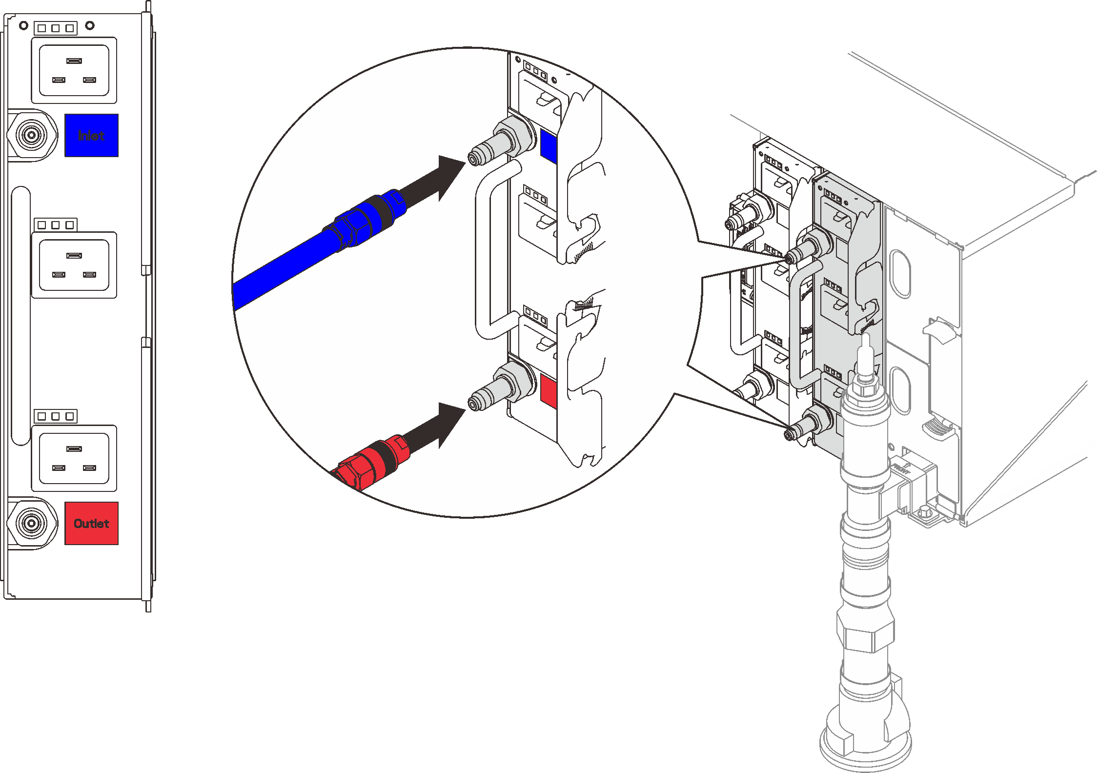 DWC PSU hose assembly installation