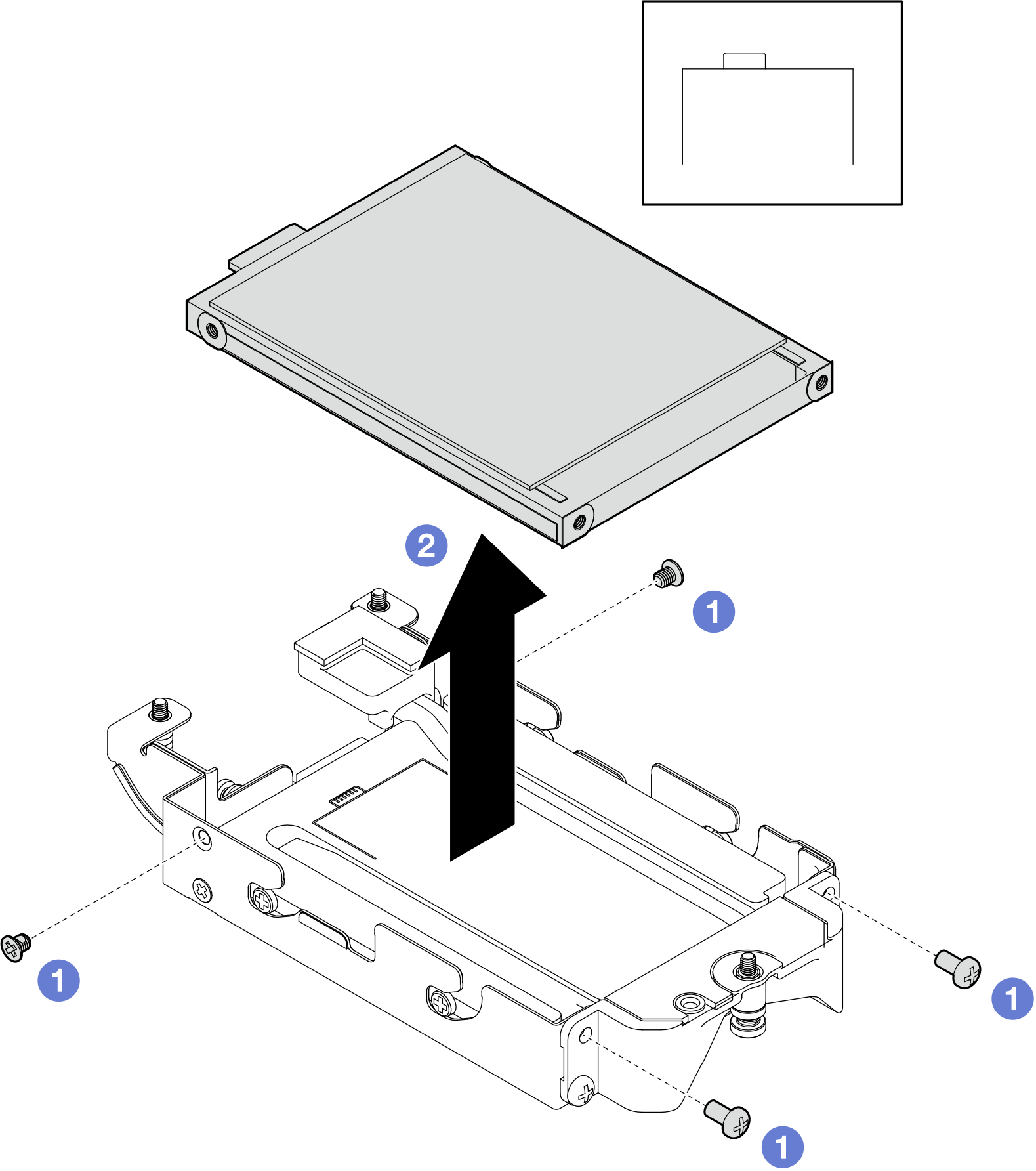 Bottom E3.S drive removal