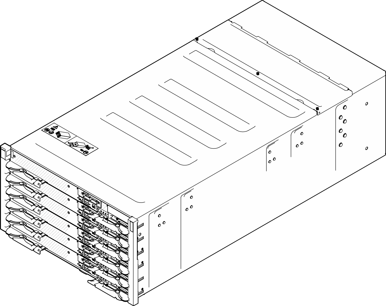 Enclosure with six SD650-N V3 trays installed