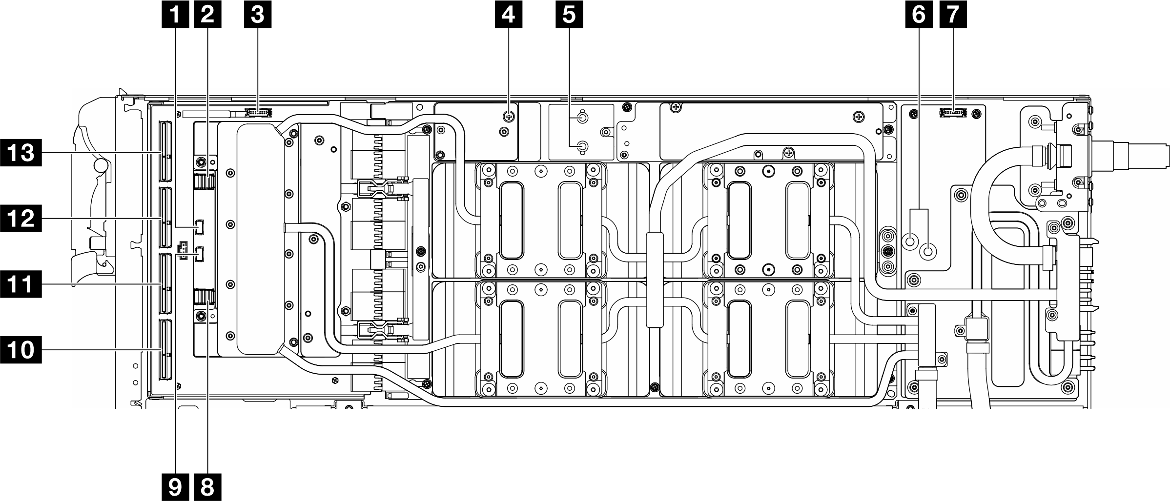 Internal connectors on compute node system board
