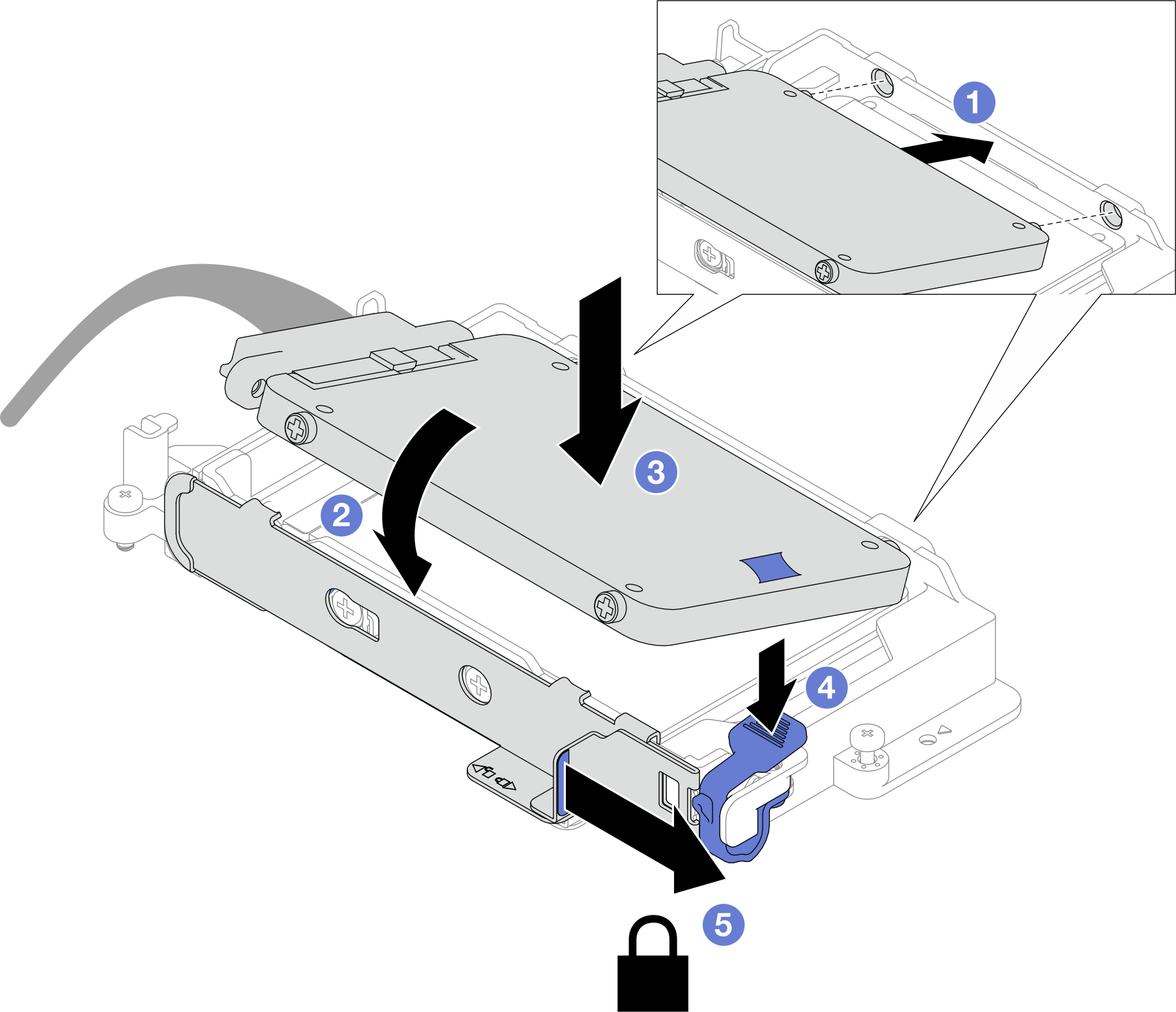 Upper drive installation