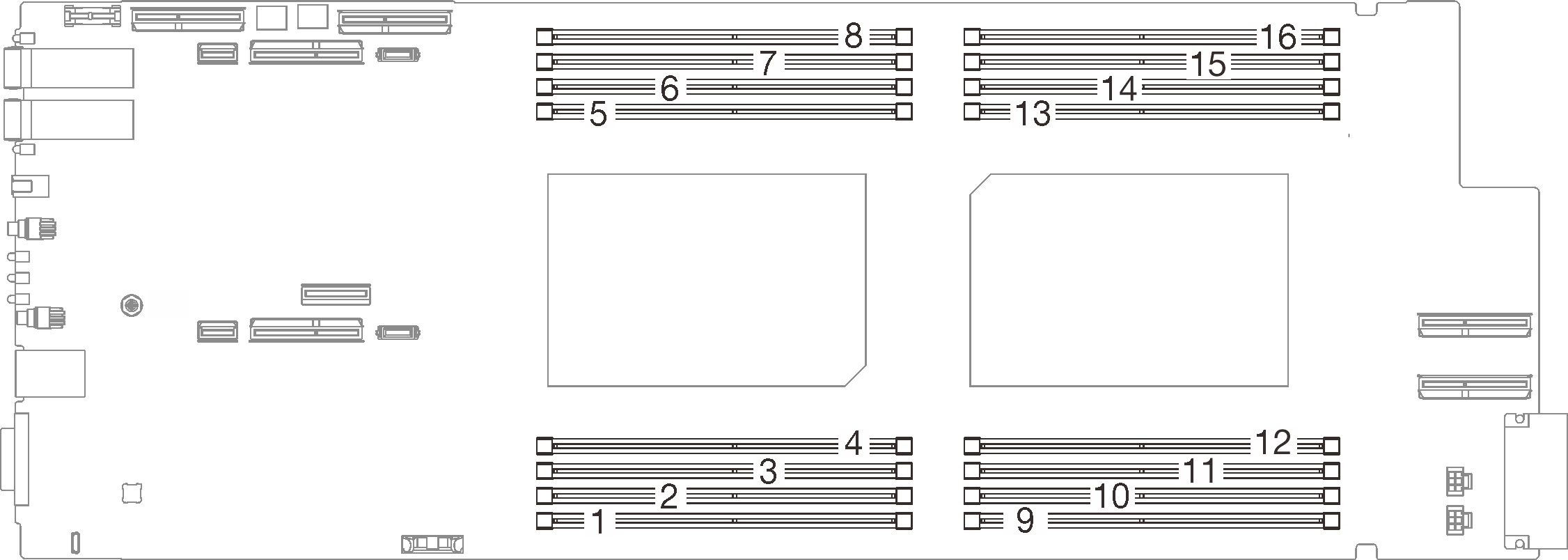 Memory module connector location