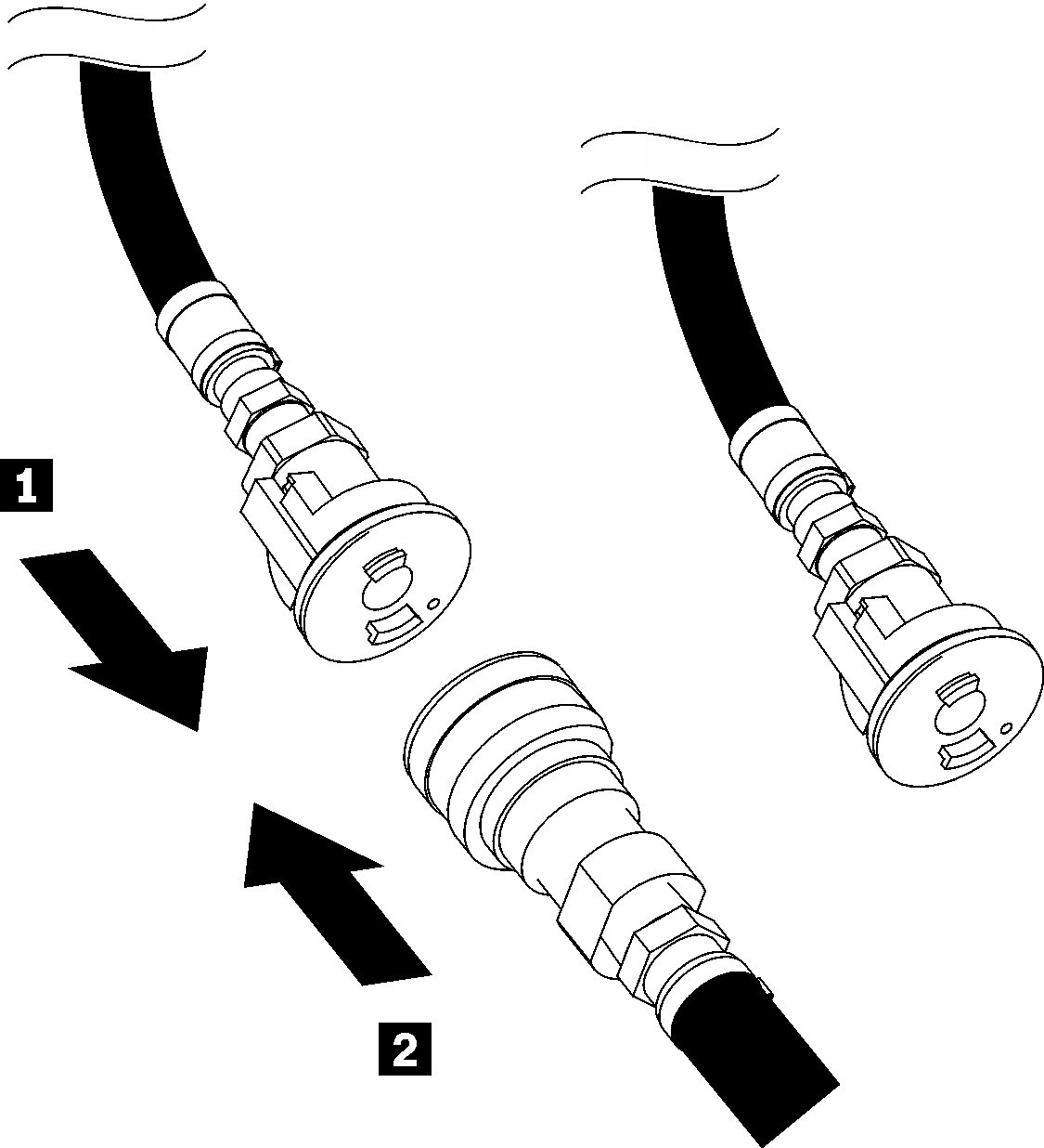 Facility supply hose to rack return hose connection