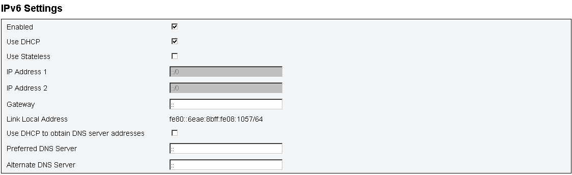 IPv6 Settings