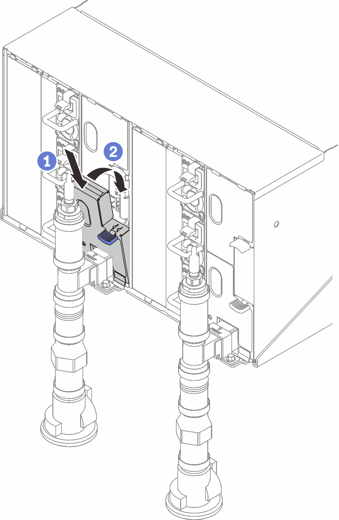 Lower left EMC shield installation