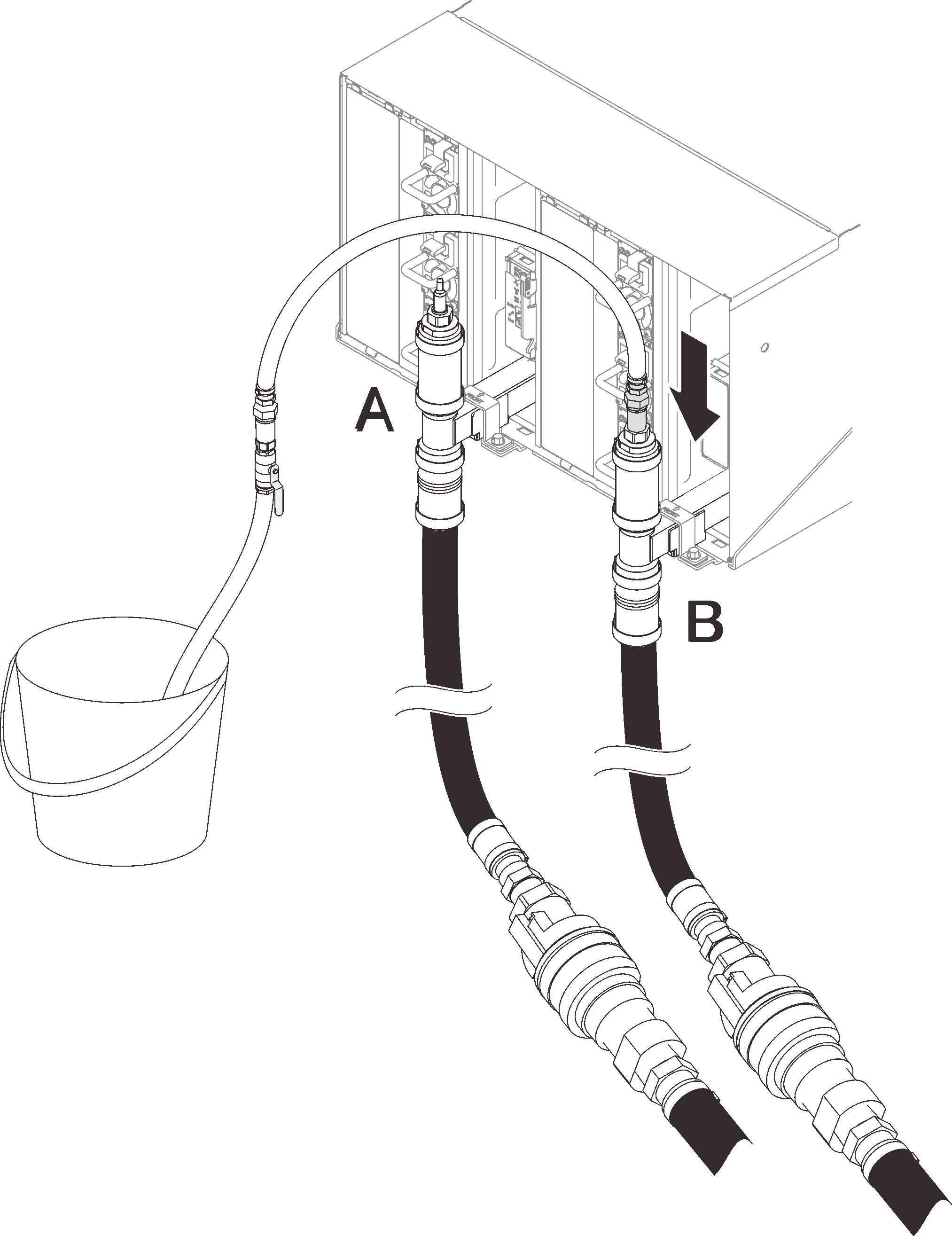 Hose assembly movement