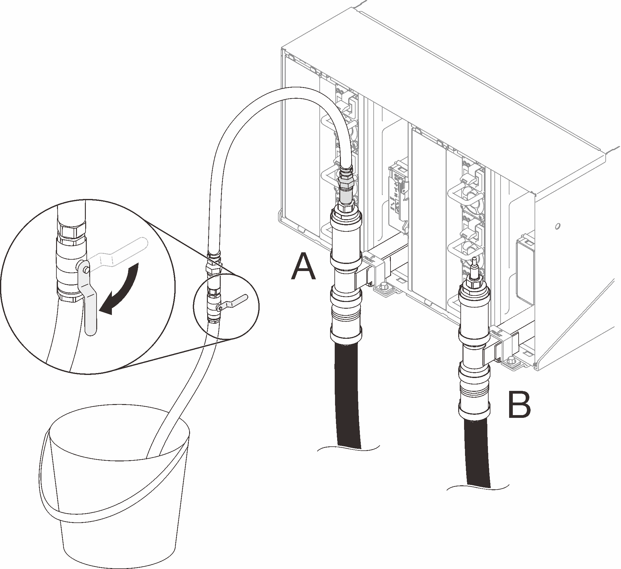 Hose valve opening