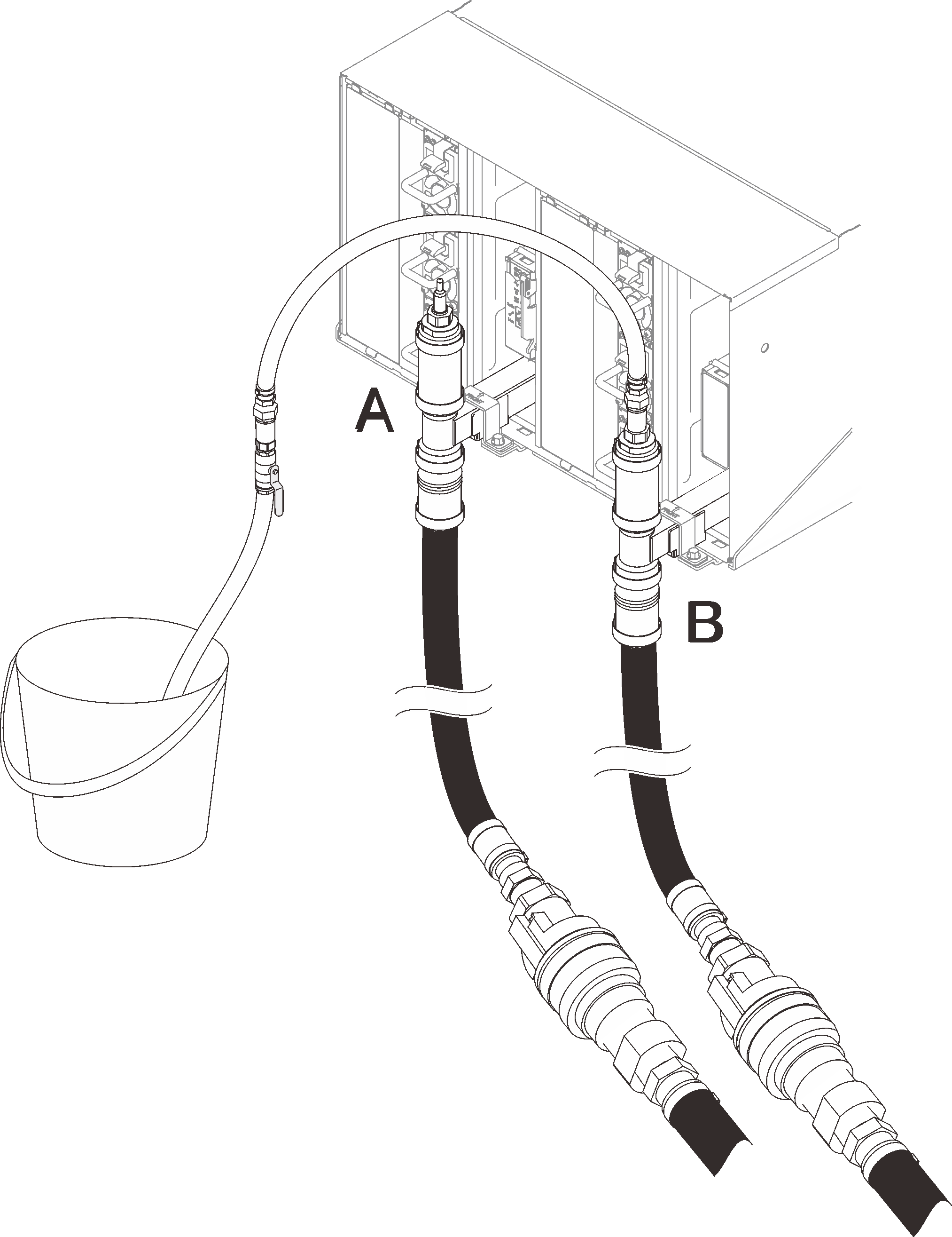 Hose assembly movement