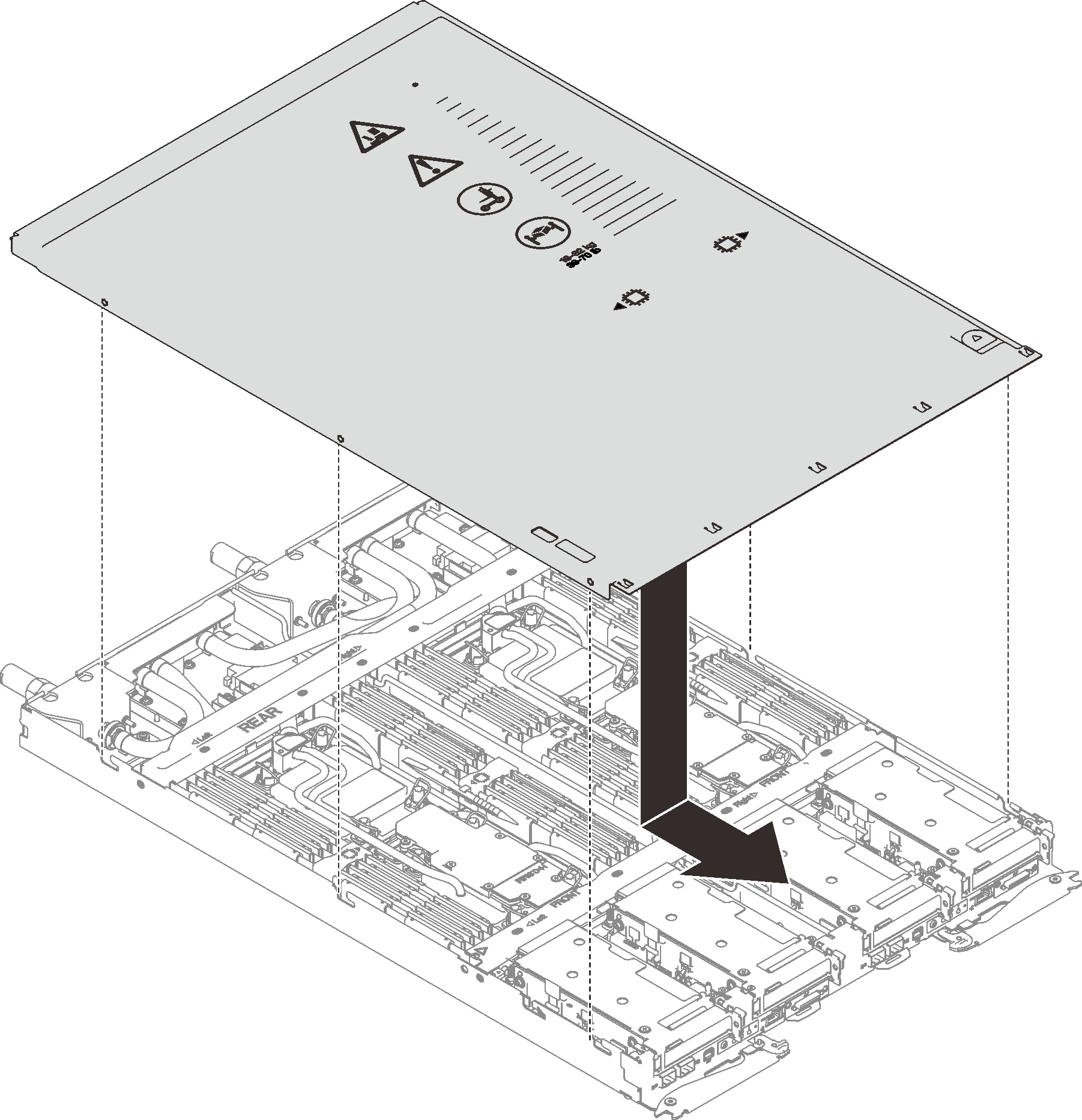 Tray cover installation