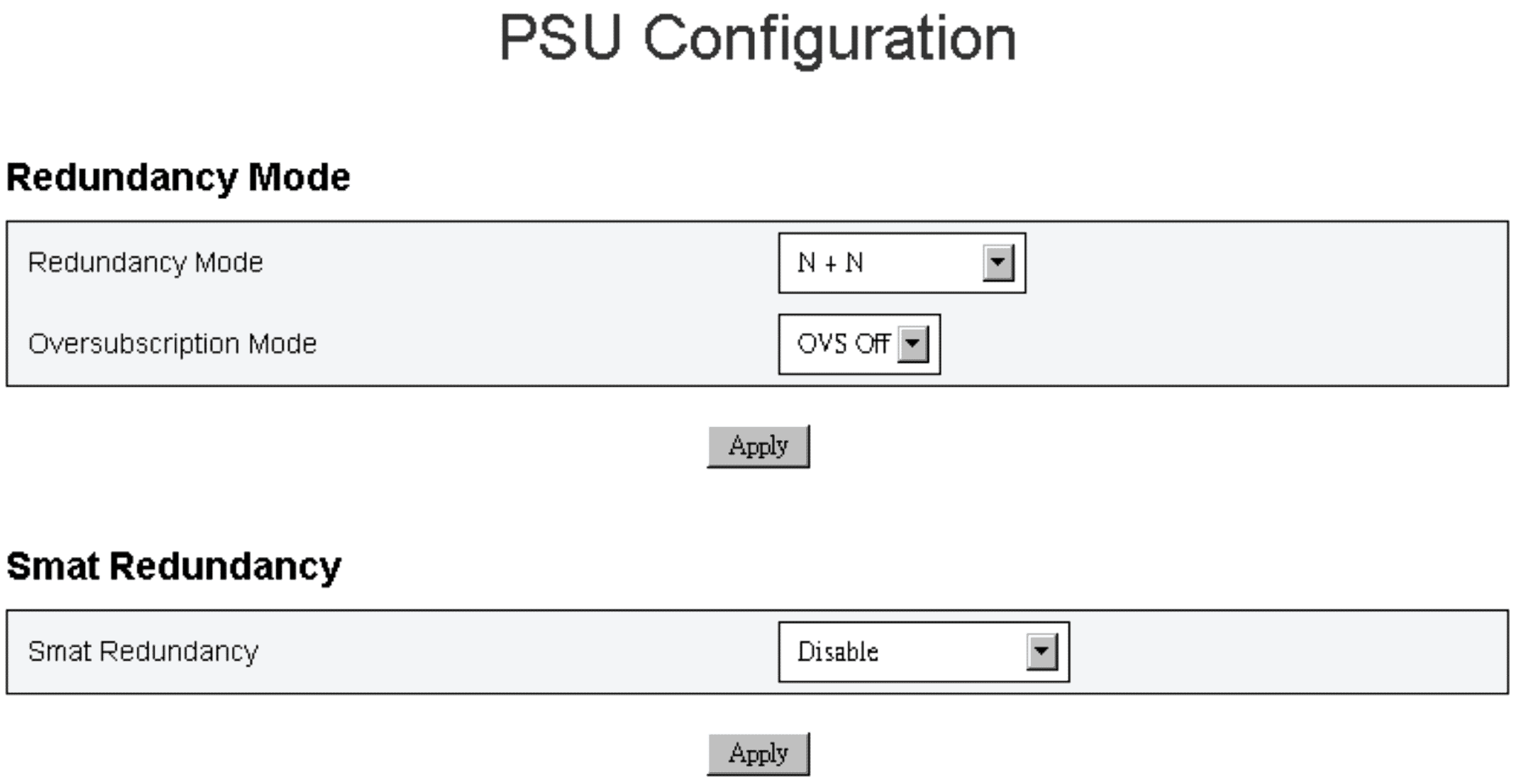PSU Configuration