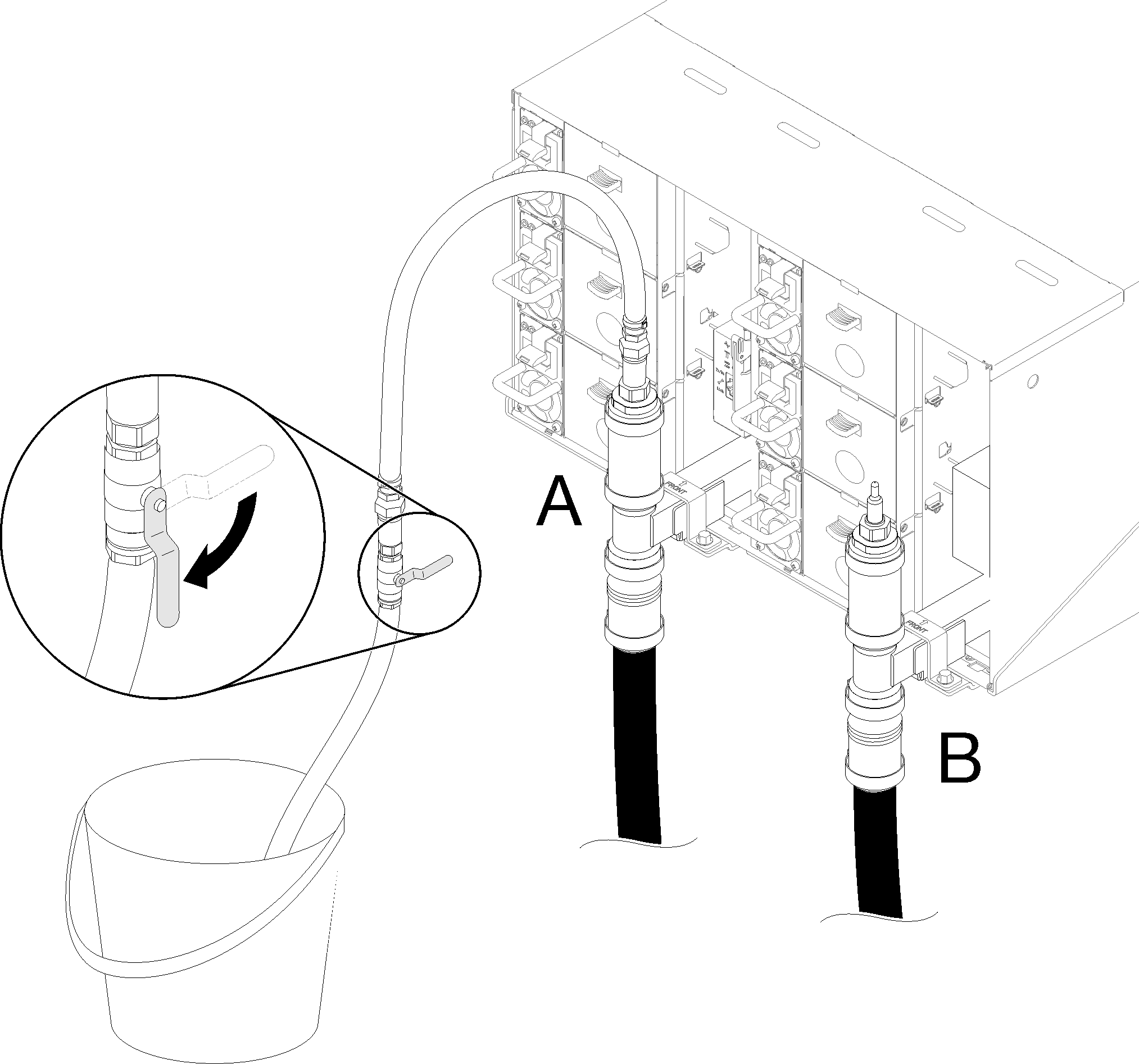 Blue hose valve opening