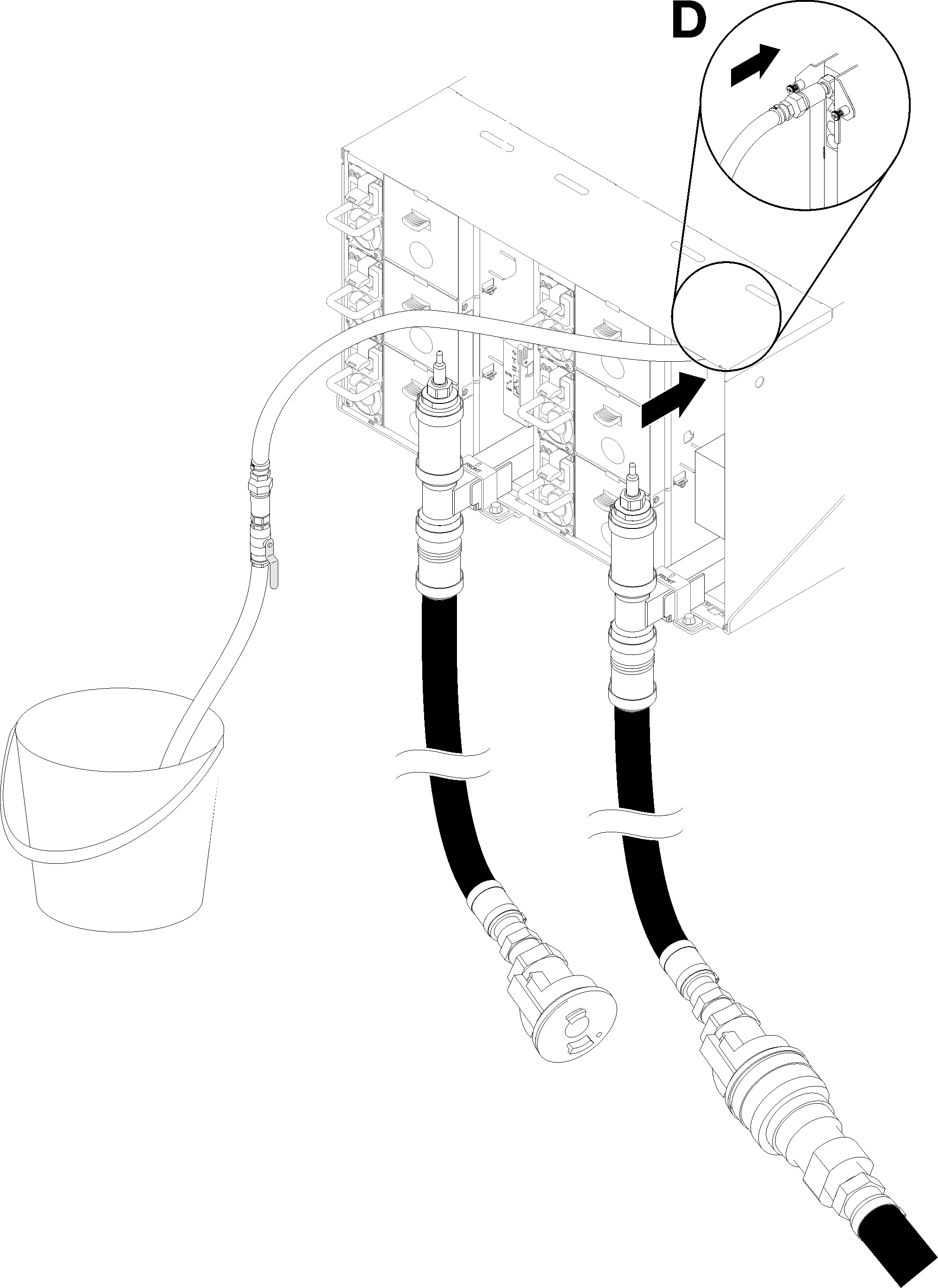 Hose assembly movement