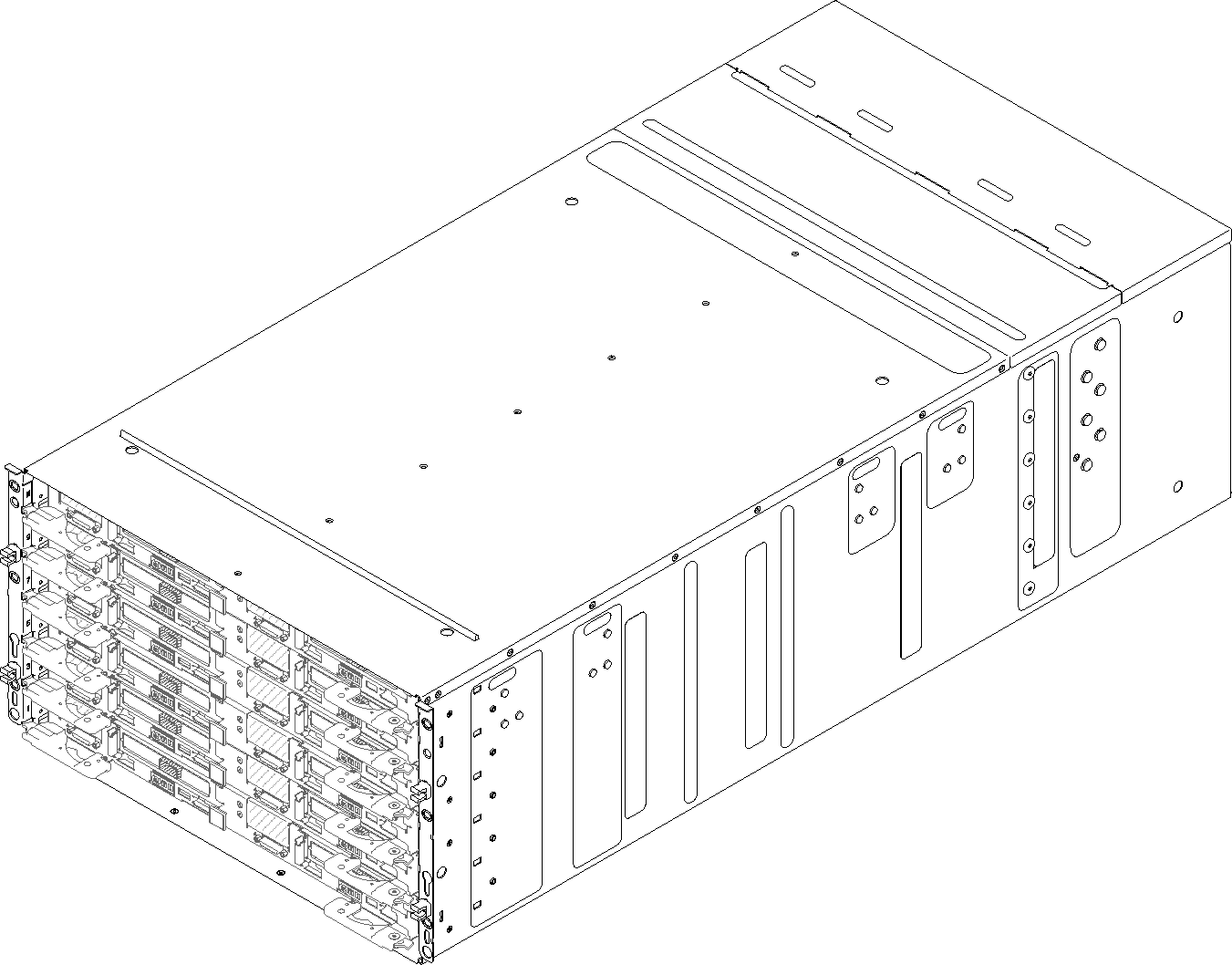 Enclosure with sixSD650 trays installed