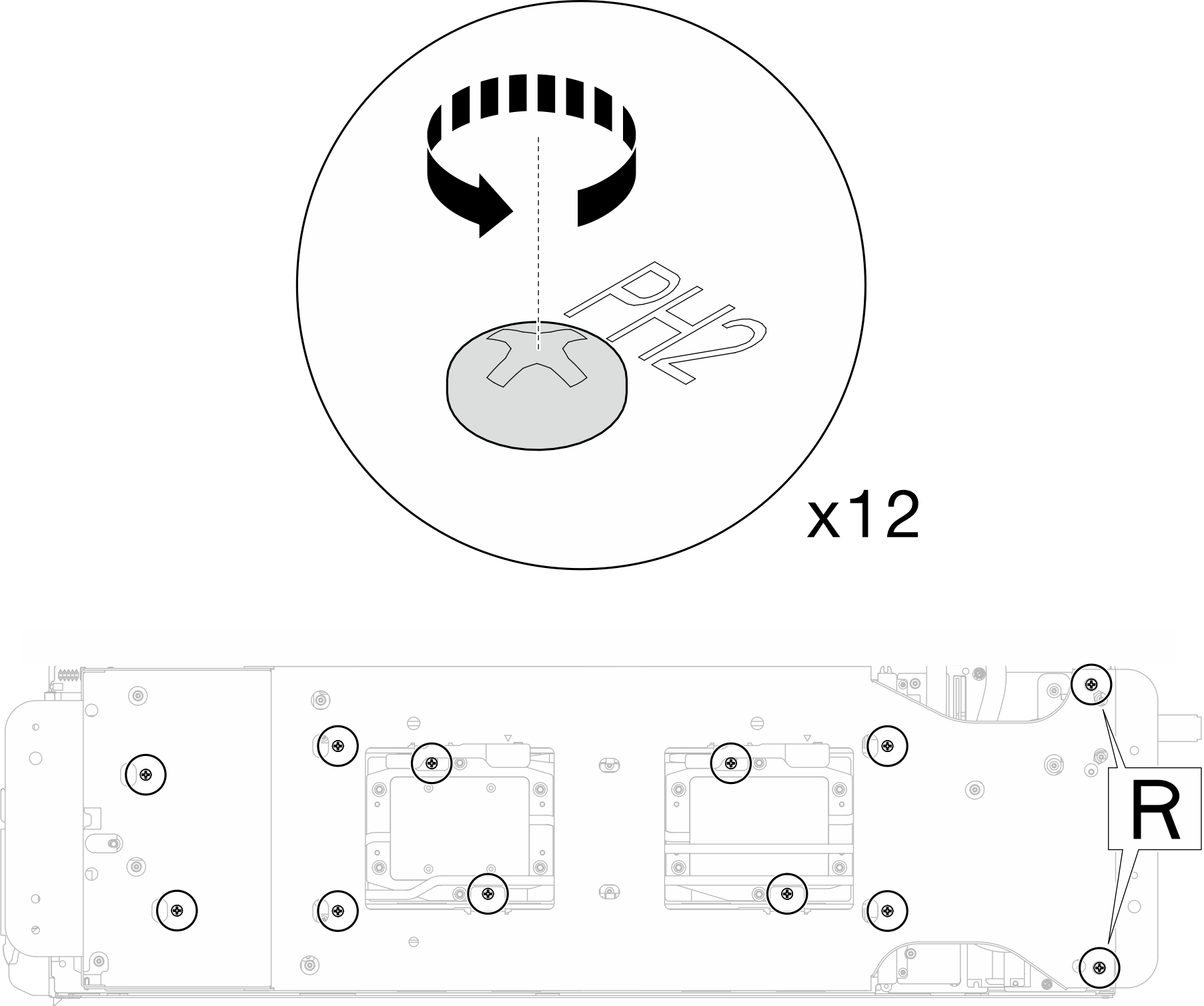 Water loop carrier screws installation (Compute node)