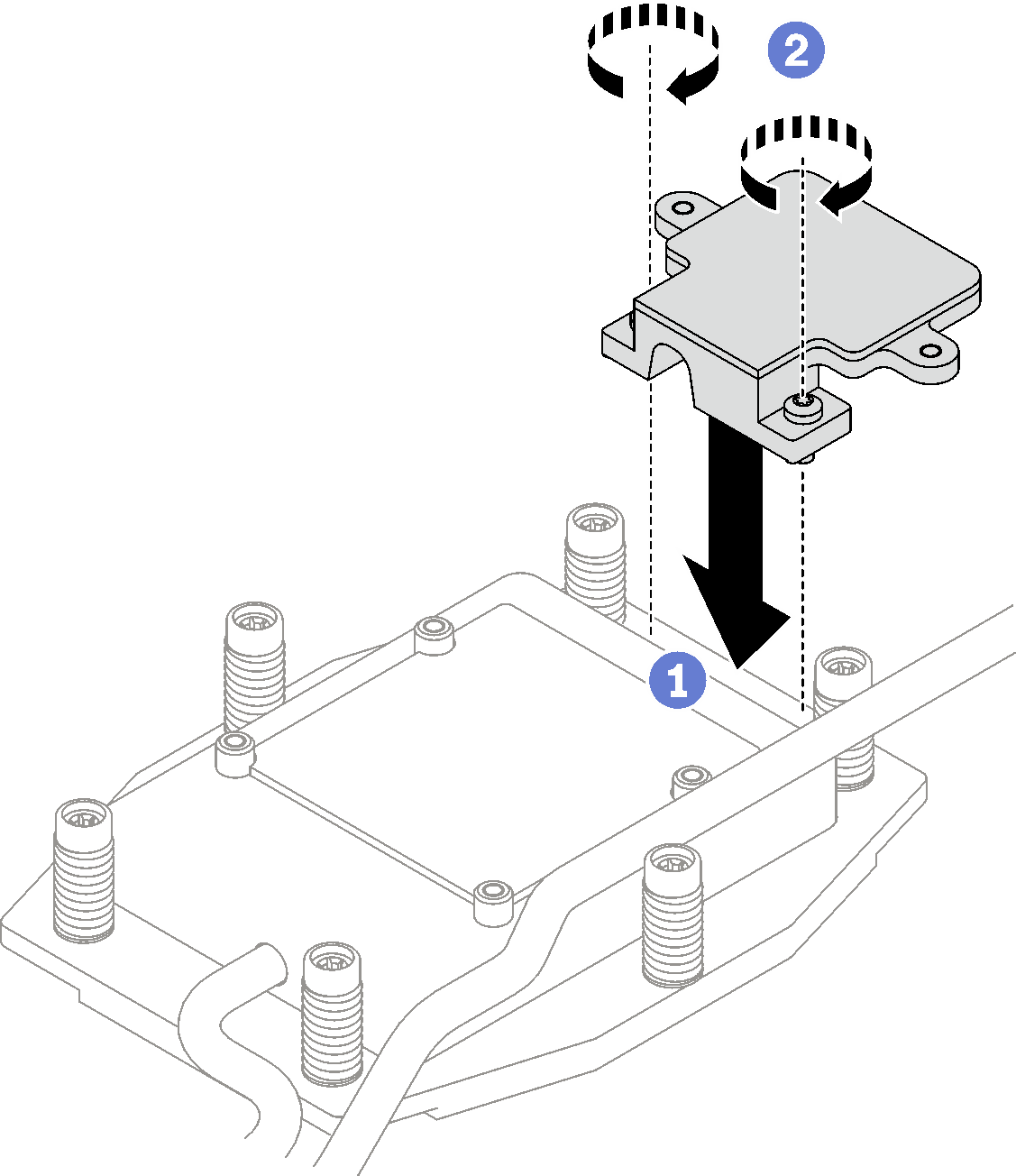 M.2 backplane cold plate installation