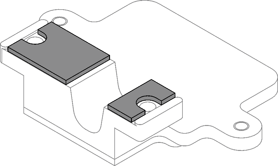 Putty pads on the M.2 backplane cold plate (bottom side)