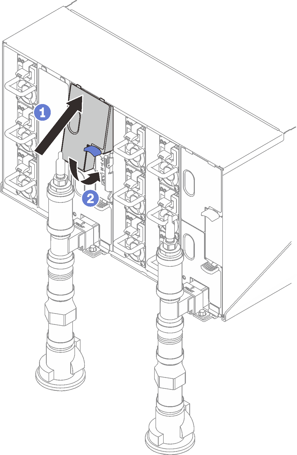 Lower left EMC shield installation