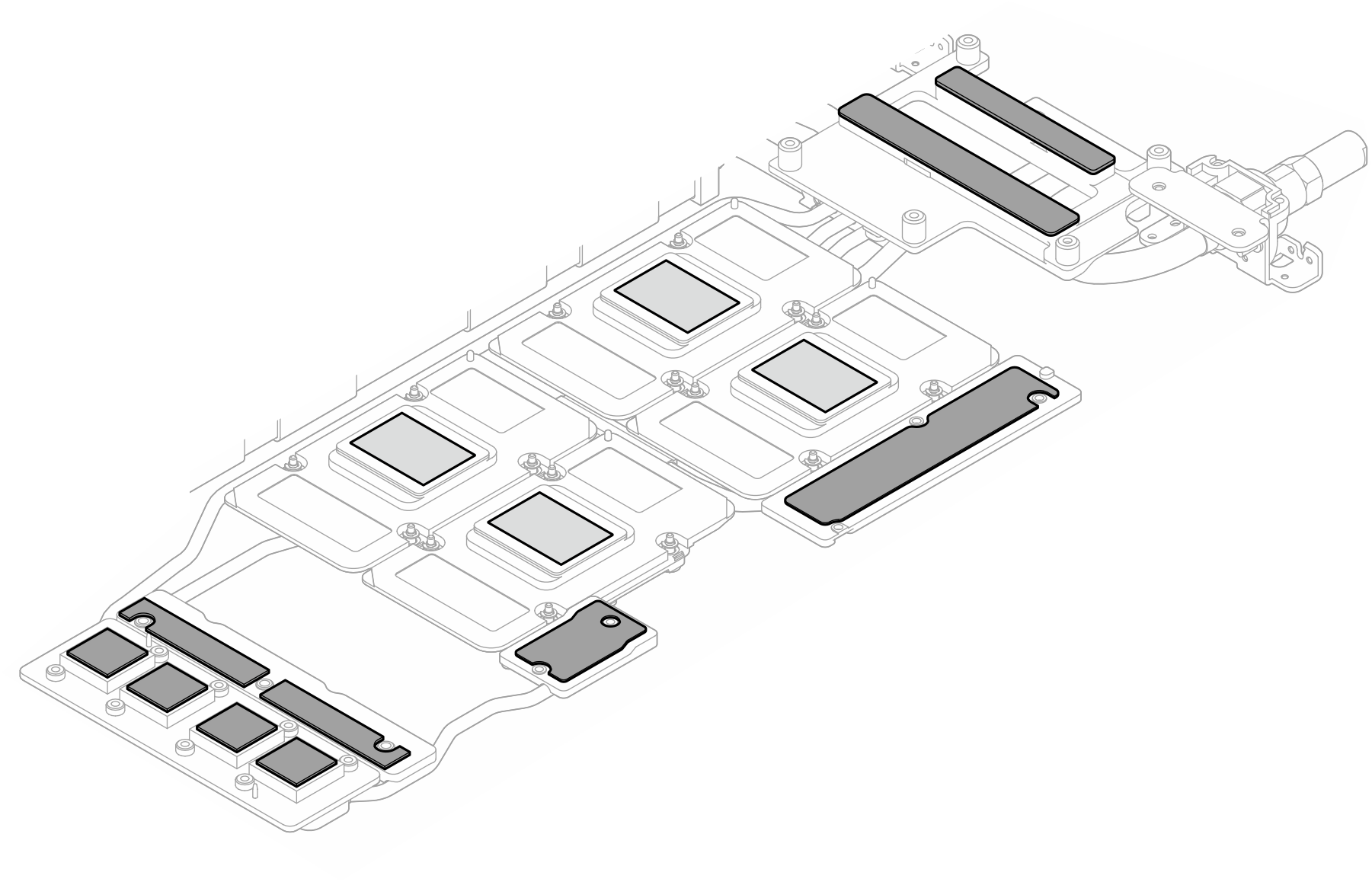 Putty pads on the GPU node water loop putty pads replacement