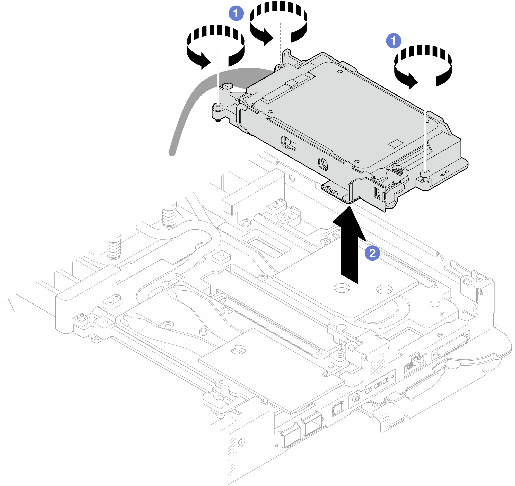 7 mm NVMe drive cage assembly removal