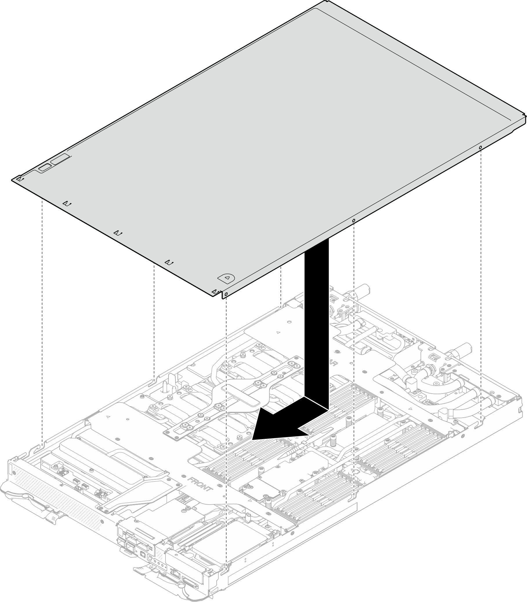 Tray cover installation